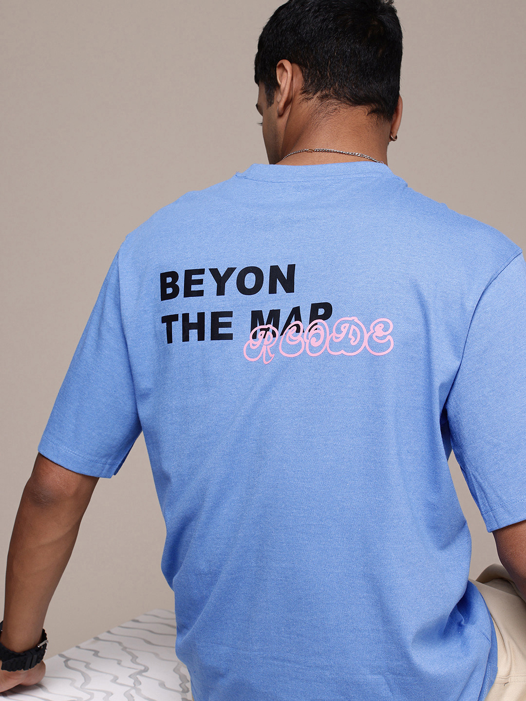 

R.Code by The Roadster Life Co. Men Typography Printed Relaxed Fit T-shirt, Blue