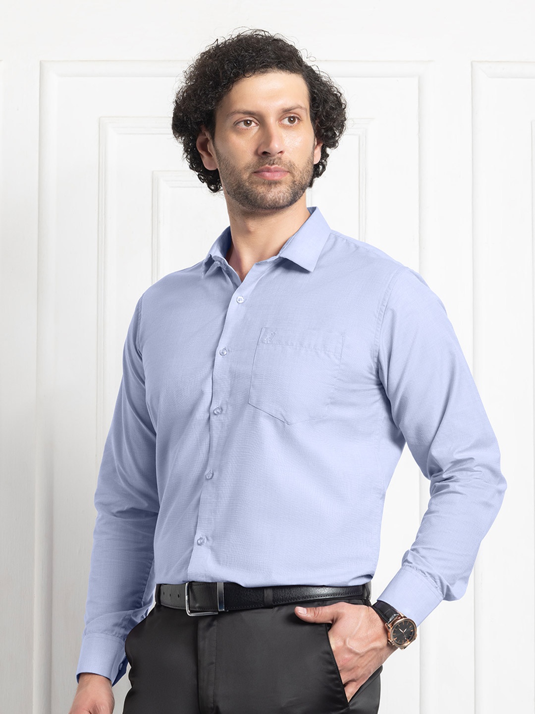 

FILO HEVIS Men Classic Filafil Formal Shirt, Blue