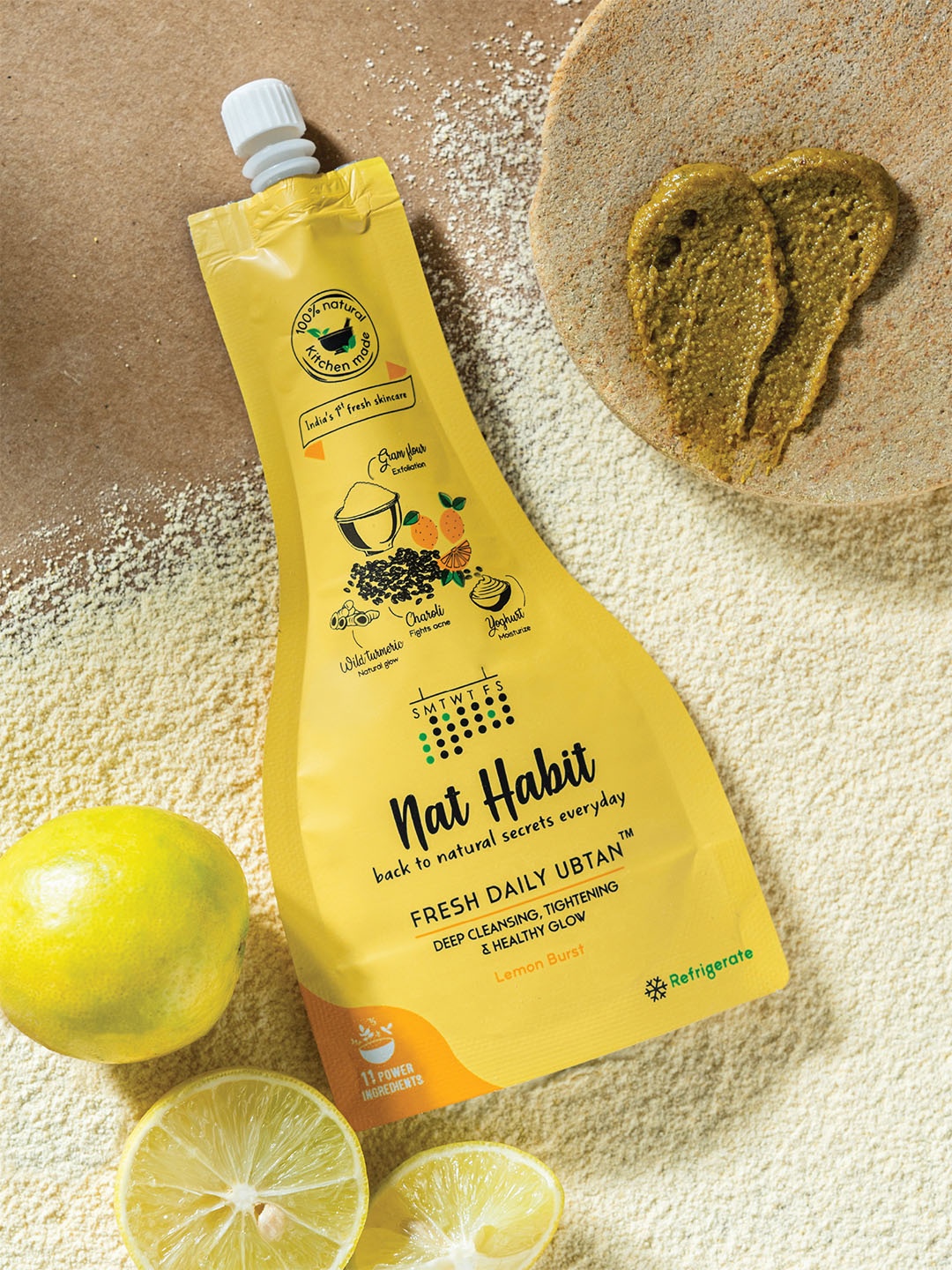 

Nat Habit Set Of 2 Lemon Burst Fresh Daily Ubtan For Deep Cleansing - 40 g Each, Yellow