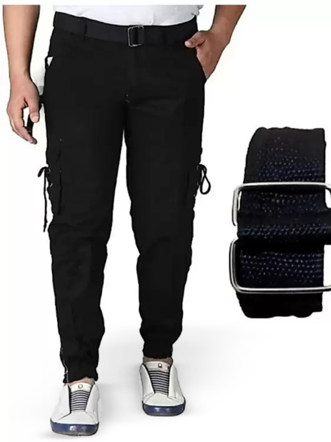 

COMFITS Men Classic Cargos Trousers, Black