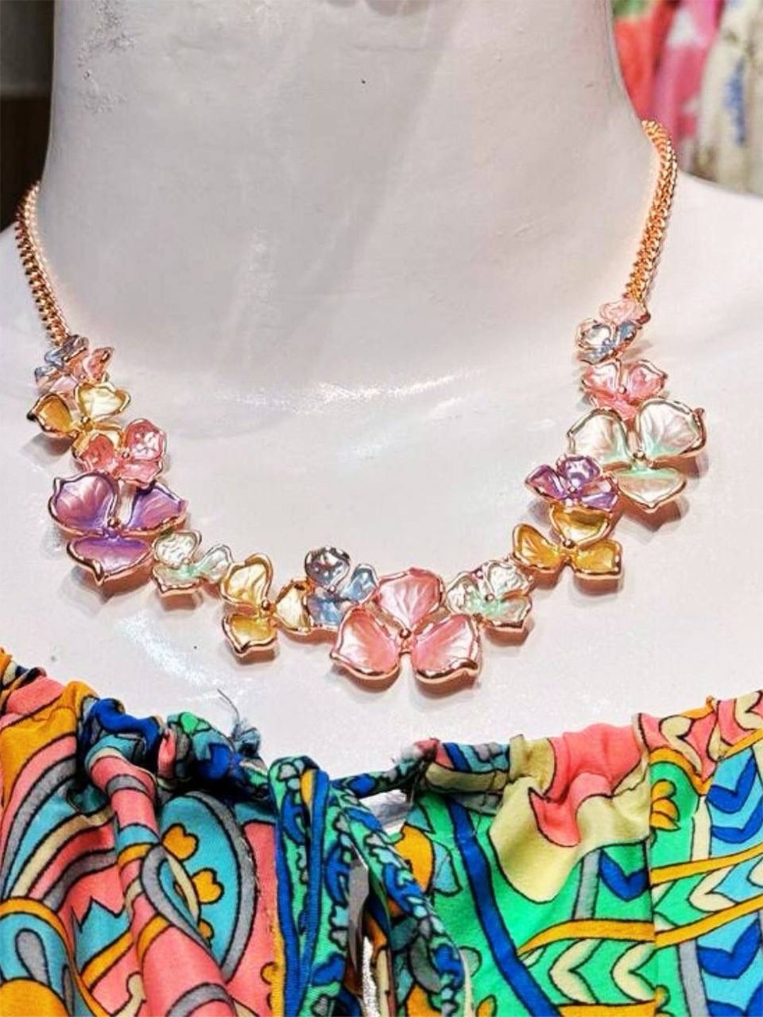 

ADC SHEMONA Gold-Plated Enamelled Necklace