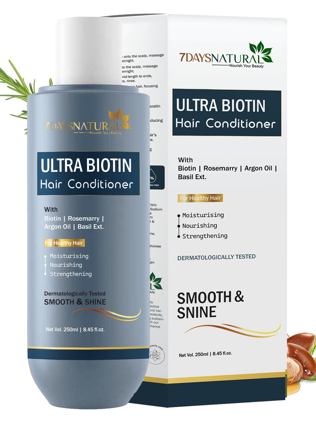 

7DAYSNatural Nourish Your Beauty Ultra Biotin Hair Conditioner - 250 ml, Blue