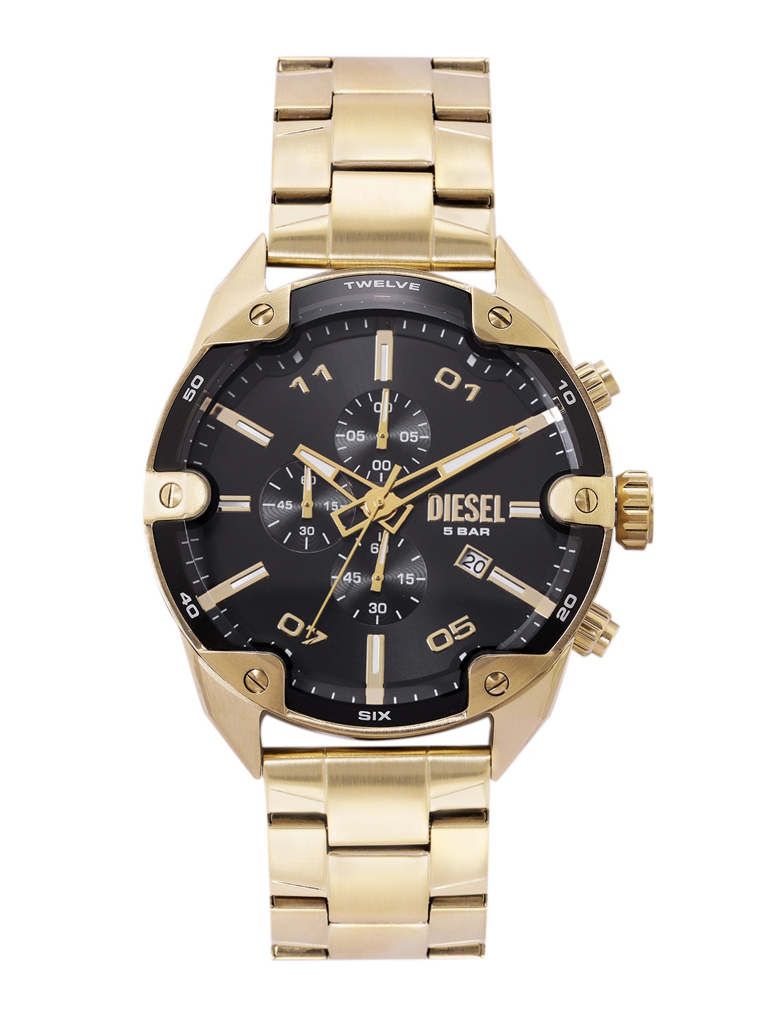 

DIESEL Men Spiked Chronograph Analogue Watch DZ4678I, Black