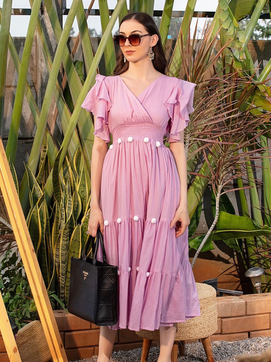 

House of Abeena Fit & Flare Midi Dress, Lavender