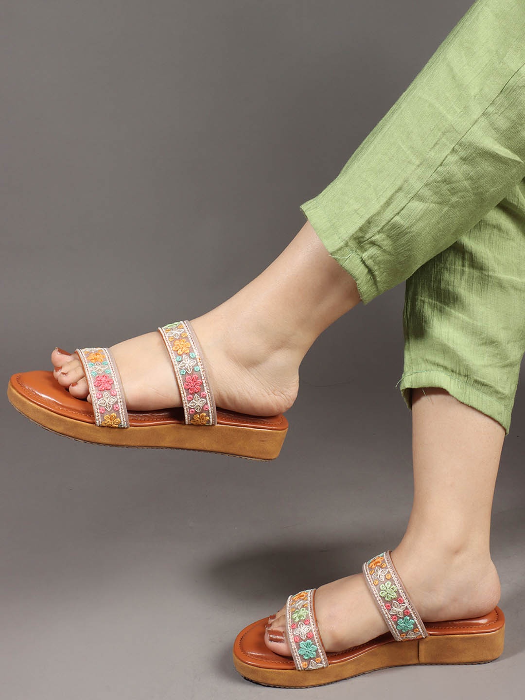 

Anouk Embellished Wedge Sandals, Tan