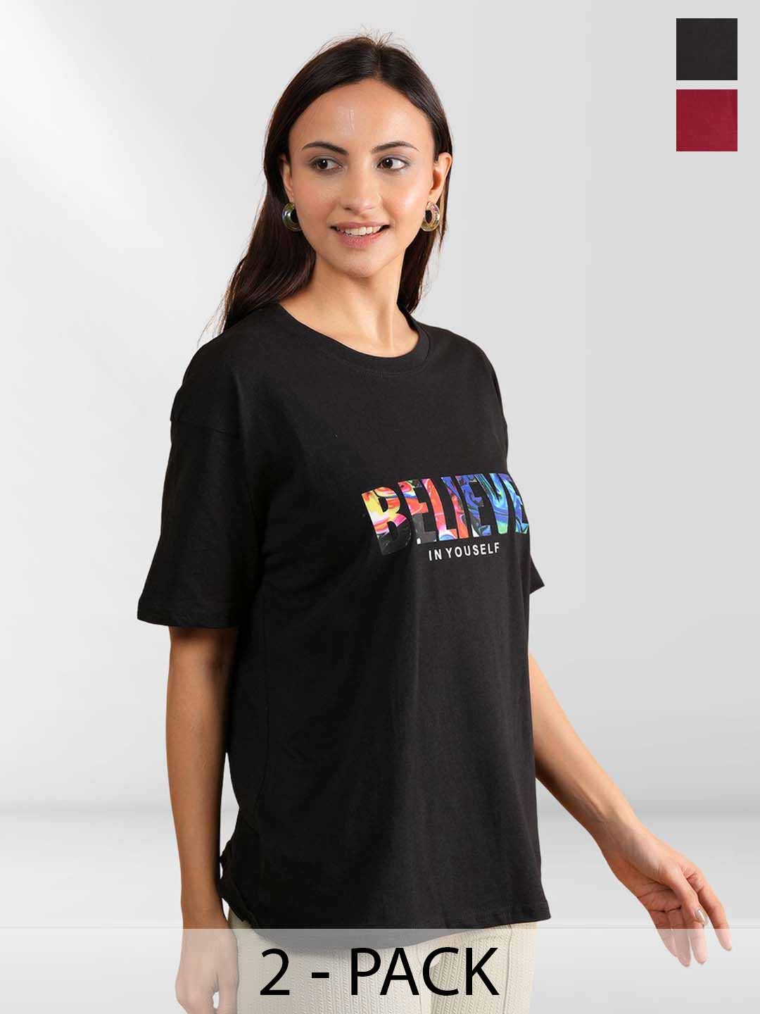 

Metronaut Women Typography 2 Printed Applique T-shirt, Multi