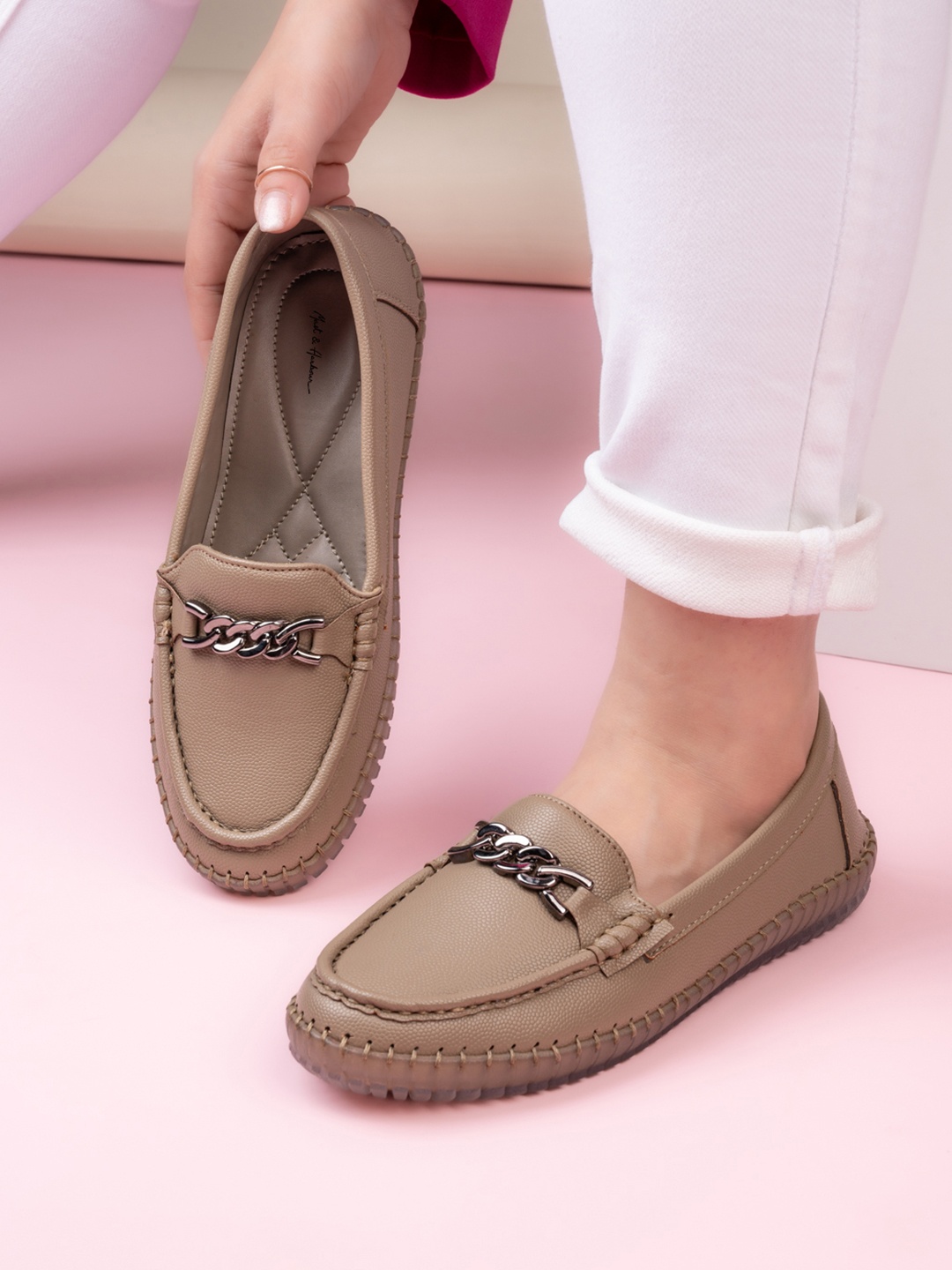 

Mast & Harbour Women Loafers, Beige