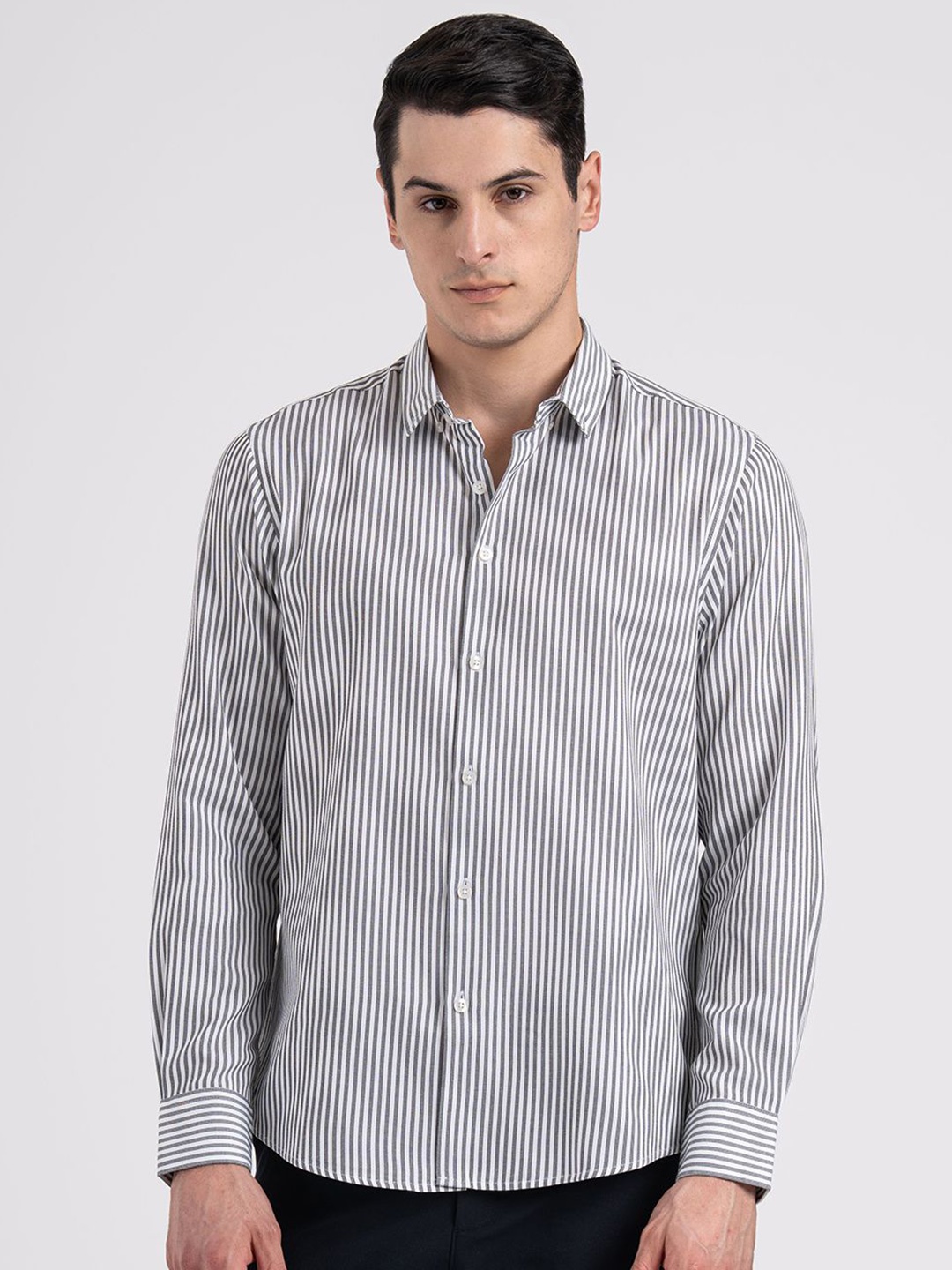 

Red Tape Men Relaxed Opaque Striped Casual Shirt, Black