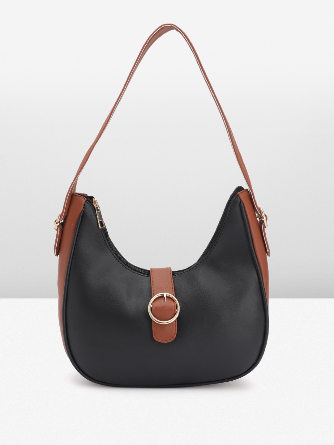 

Mast & Harbour Colourblocked Half Moon Hobo Bag, Black