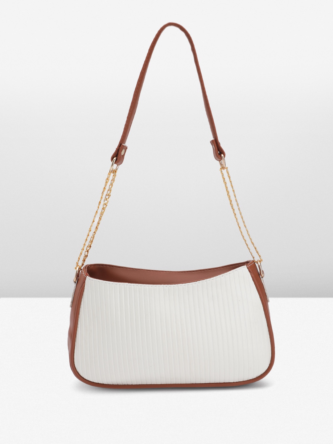 

Mast & Harbour Striped Shoulder Bag, White