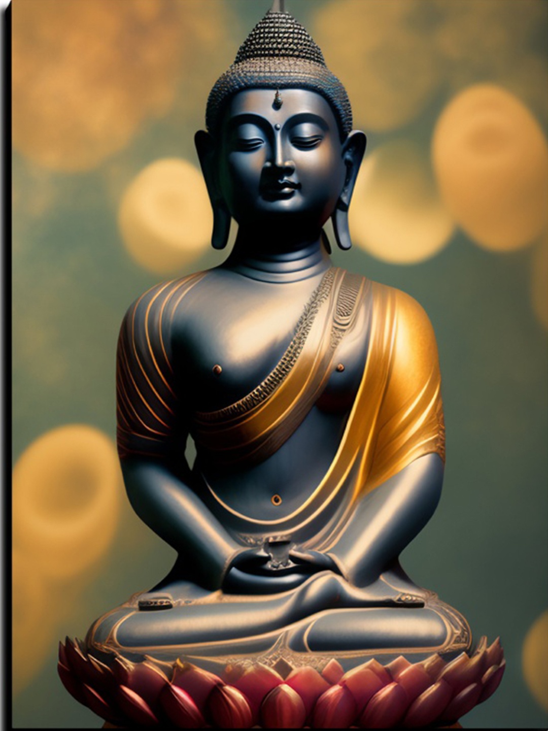 

Chalk My Theme Grey & Gold-Toned 1 Piece Wood Religious Wall Paintings