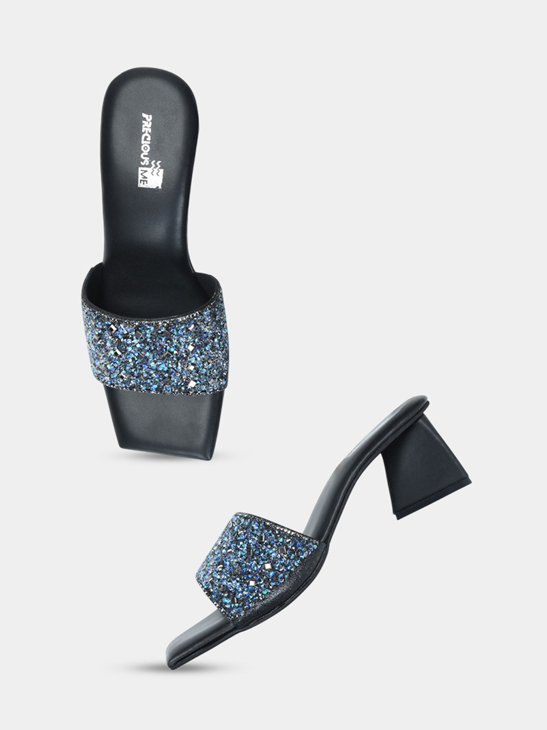 

PreciousME Embellished Slim Heeled Sandals, Turquoise blue