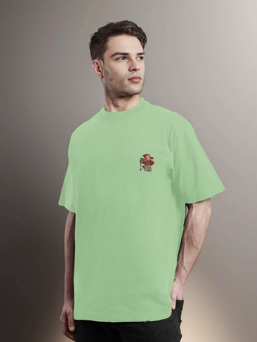 

Moda Rapido Men Printed Applique T-shirt, Sea green