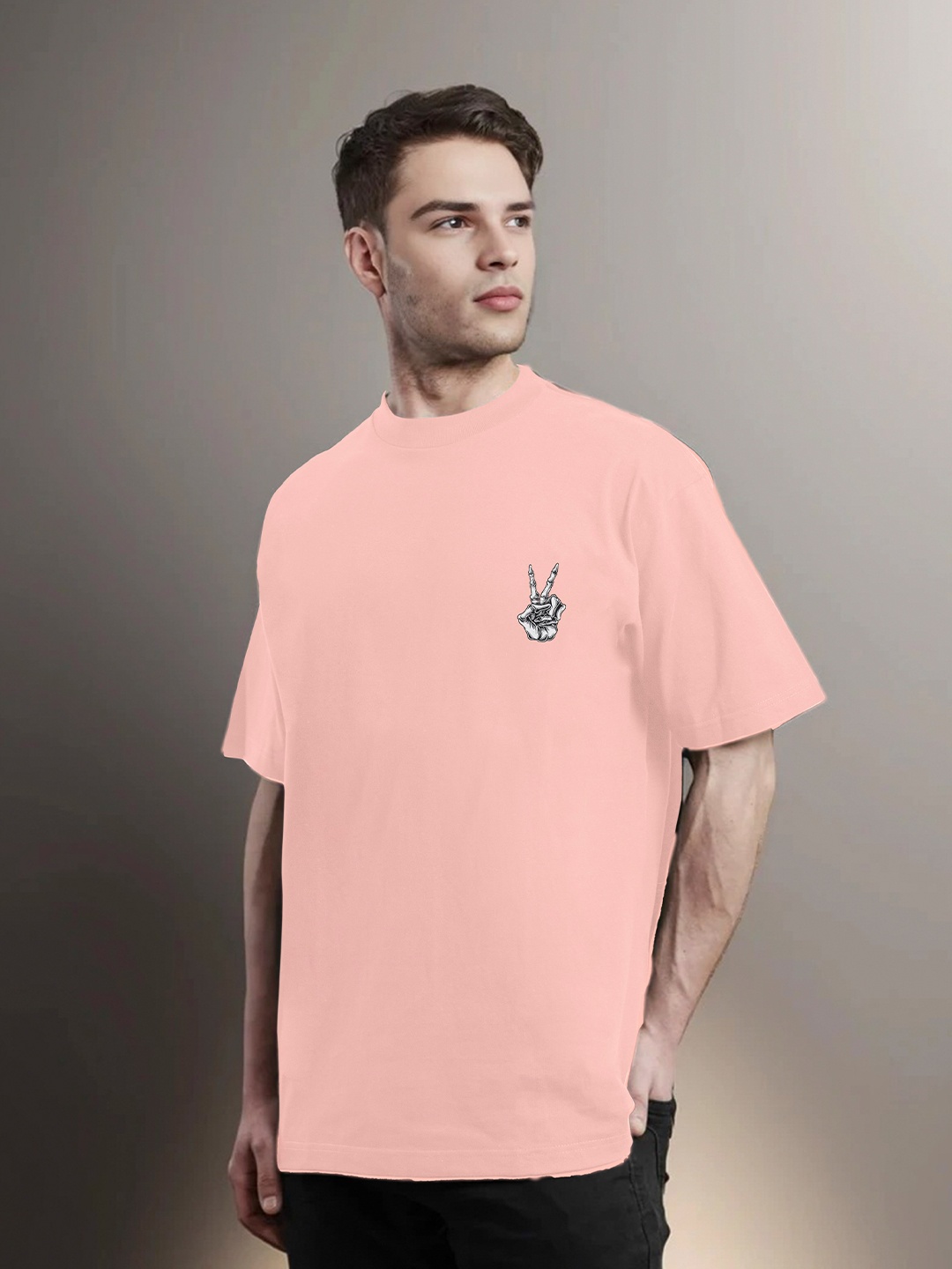 

Moda Rapido Men Printed Pockets T-shirt, Peach