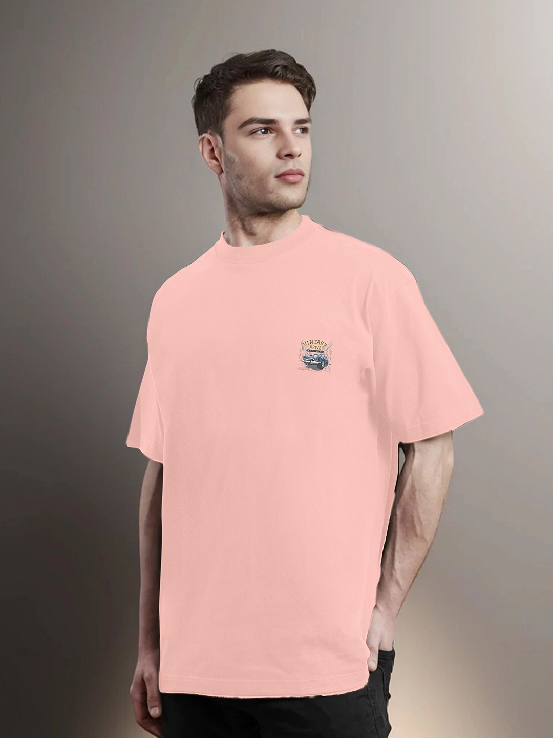 

Moda Rapido Men Printed Pockets T-shirt, Peach