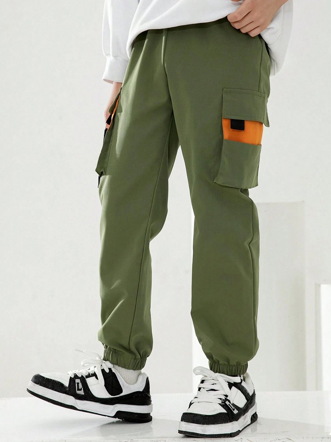 

BAESD Boys Relaxed Cargos Trousers, Green