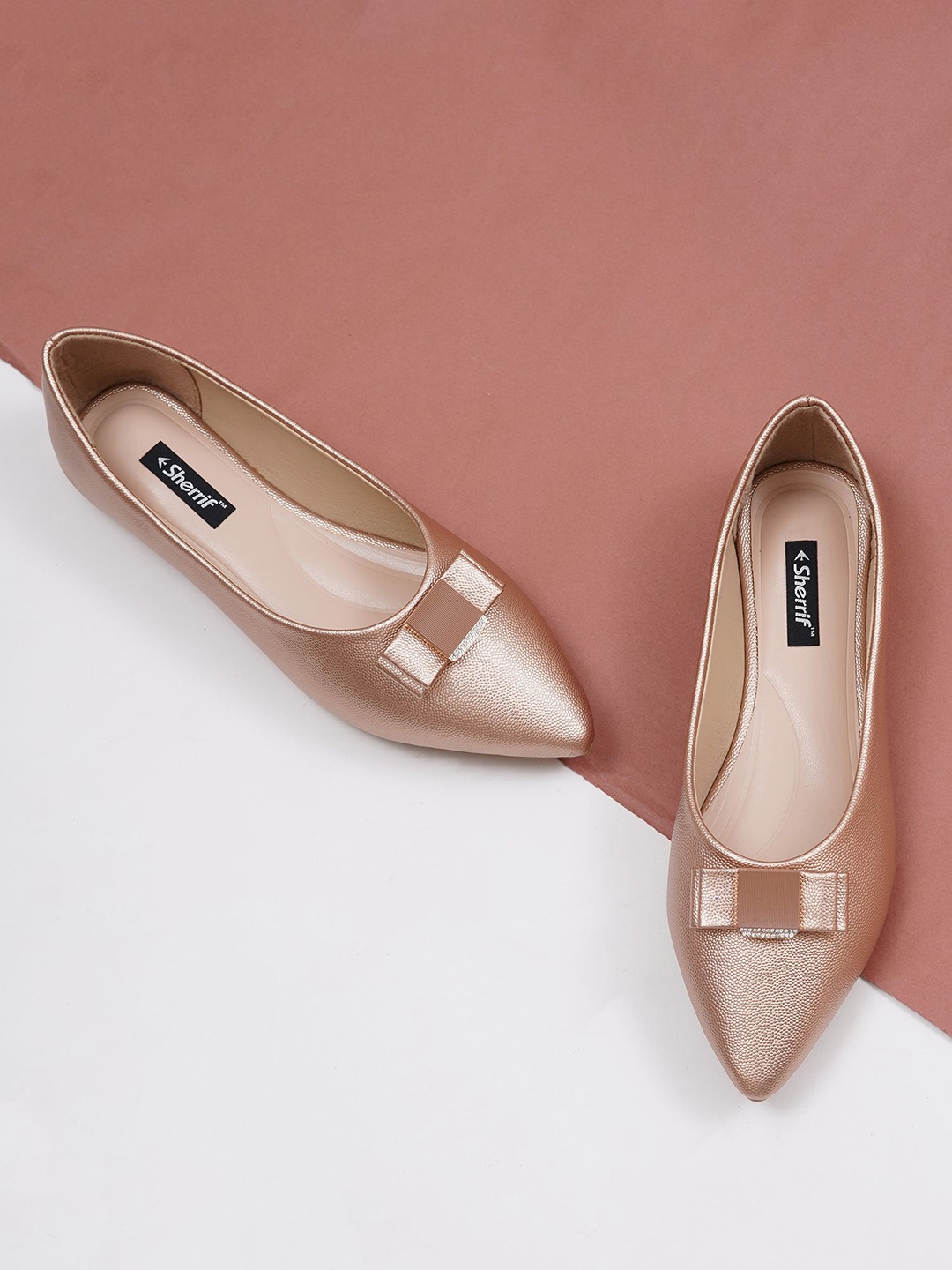 

Sherrif Shoes Women Mules Flats, Rose gold