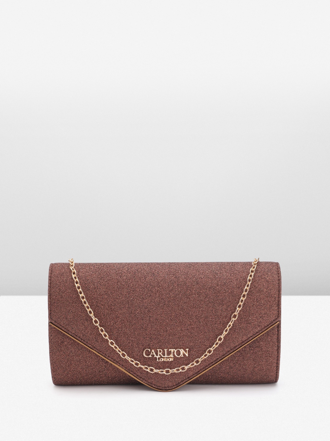 

Carlton London Textured Envelope Clutch, Brown