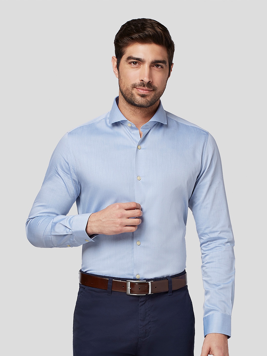 

Zest Melange Men Premium Opaque Formal Shirt, Blue