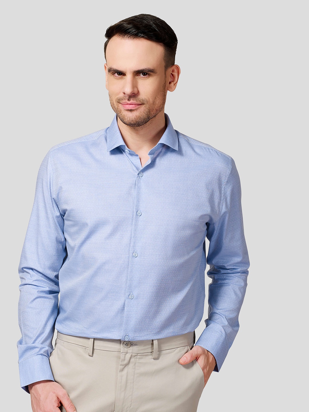 

Zest Melange Men Premium Opaque Formal Shirt, Blue