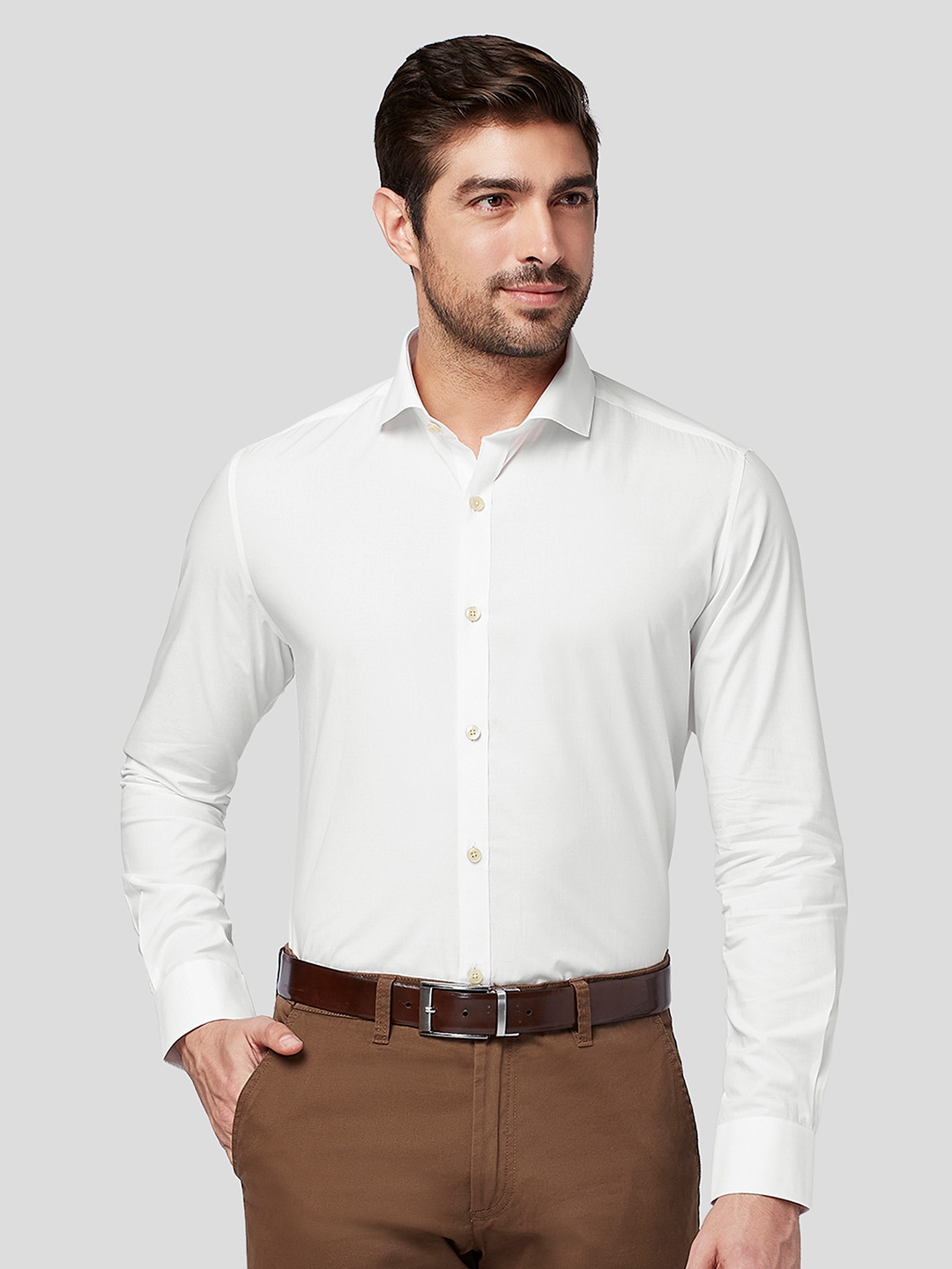 

Zest Melange Men Premium Slim Fit Opaque Formal Shirt, White
