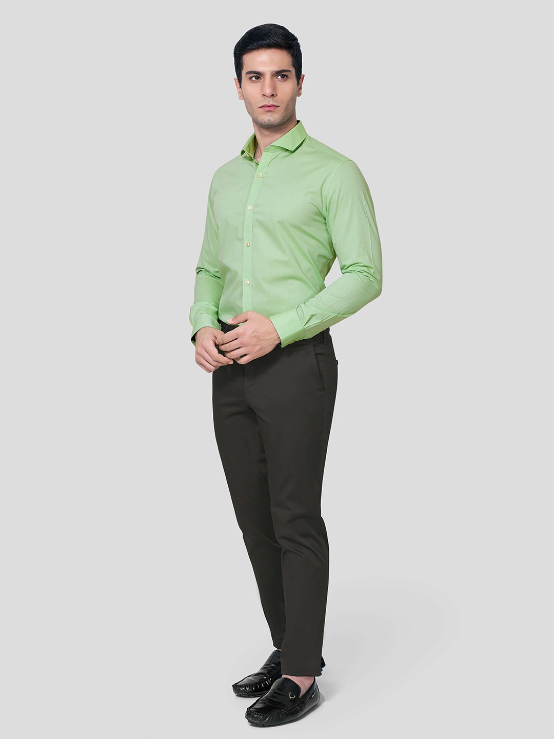 

Zest Melange Men Premium Slim Fit Opaque Formal Shirt, Sea green