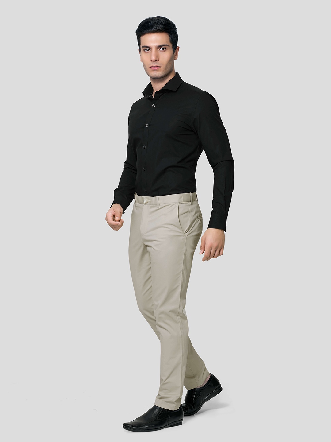 

Zest Melange Men Premium Slim Fit Opaque Formal Shirt, Black