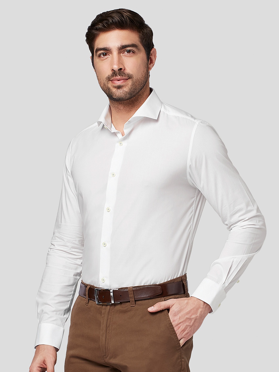 

Zest Melange Men Premium Slim Fit Opaque Formal Shirt, White