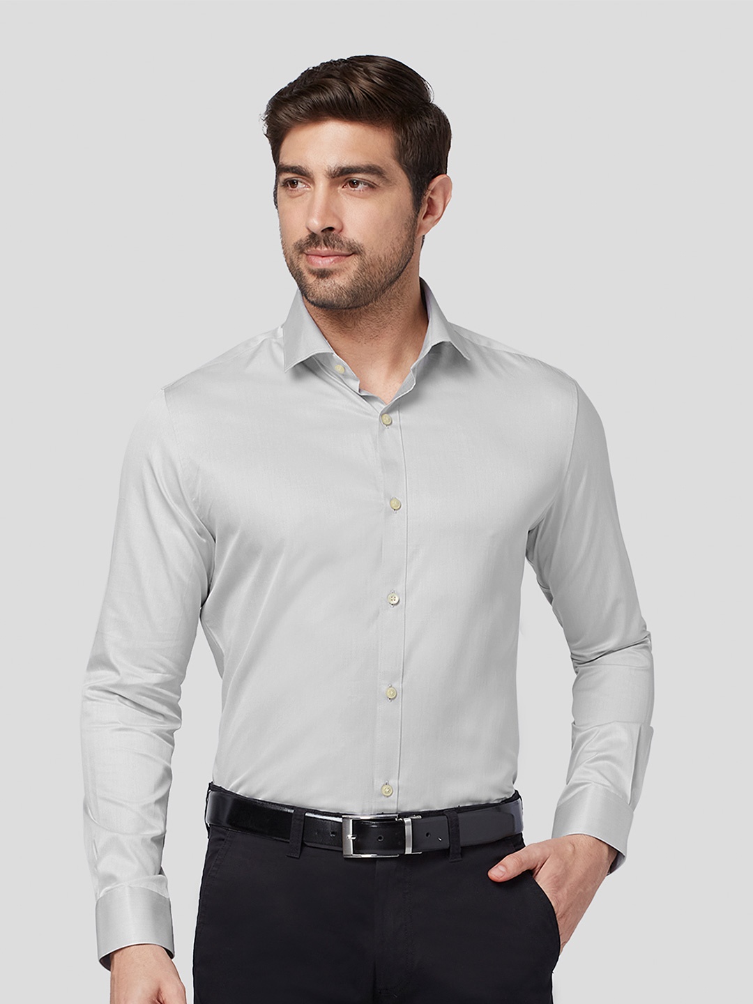 

Zest Melange Men Premium Opaque Formal Shirt, Grey