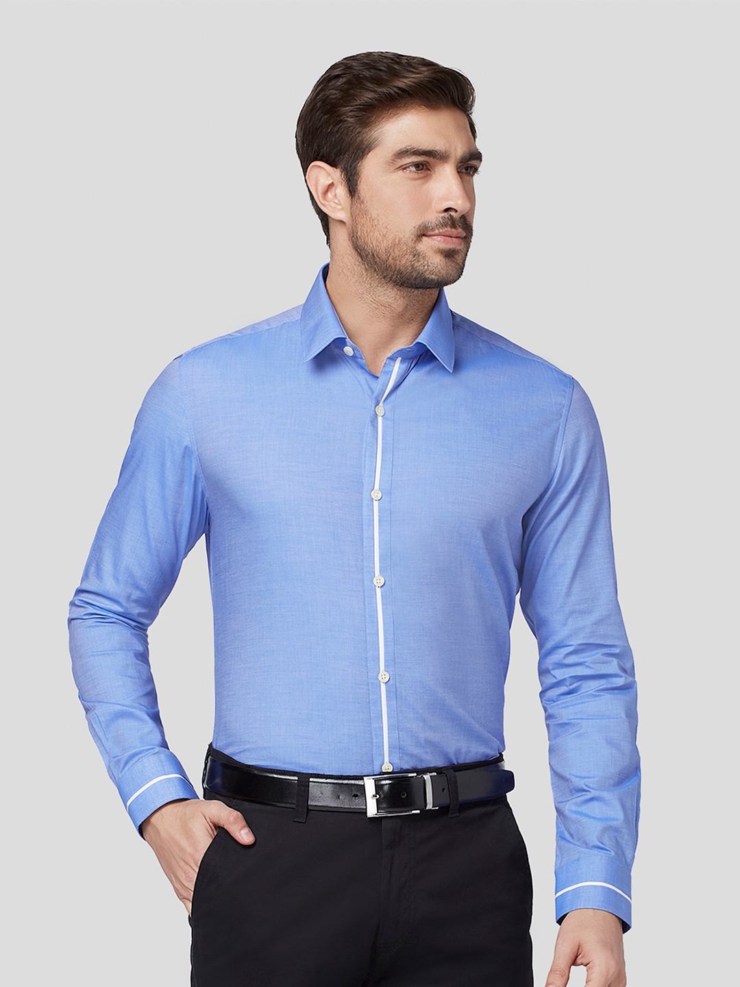 

Zest Melange Men Premium Opaque Formal Shirt, Blue