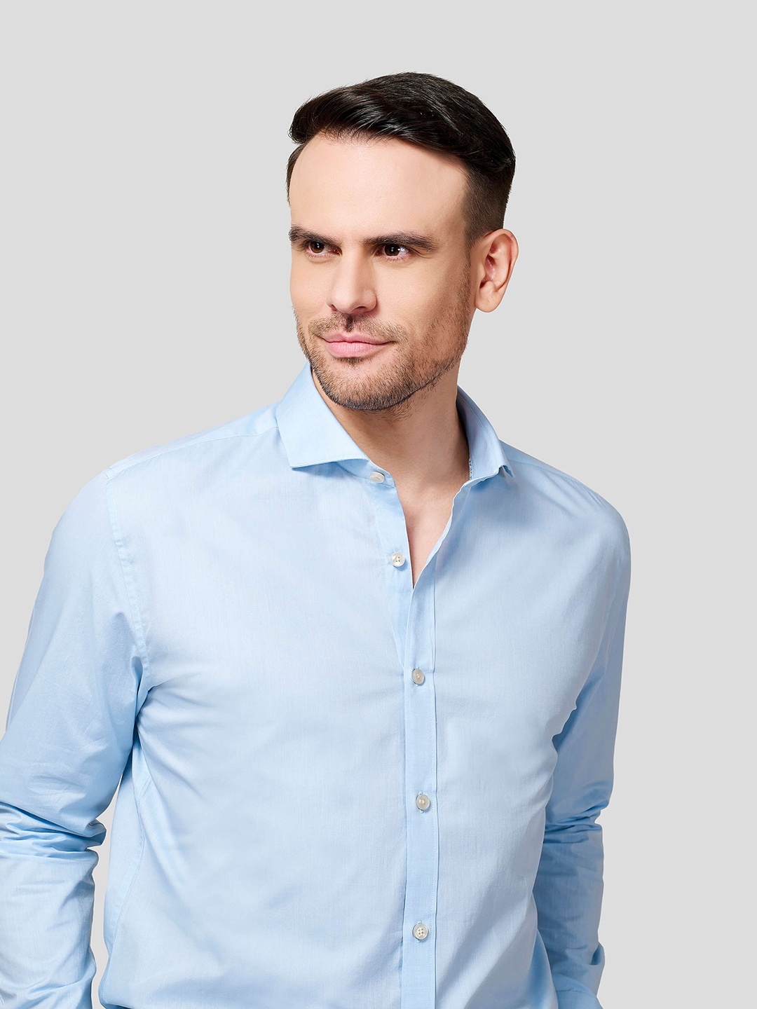 

Zest Melange Men Premium Slim Fit Opaque Formal Shirt, Blue