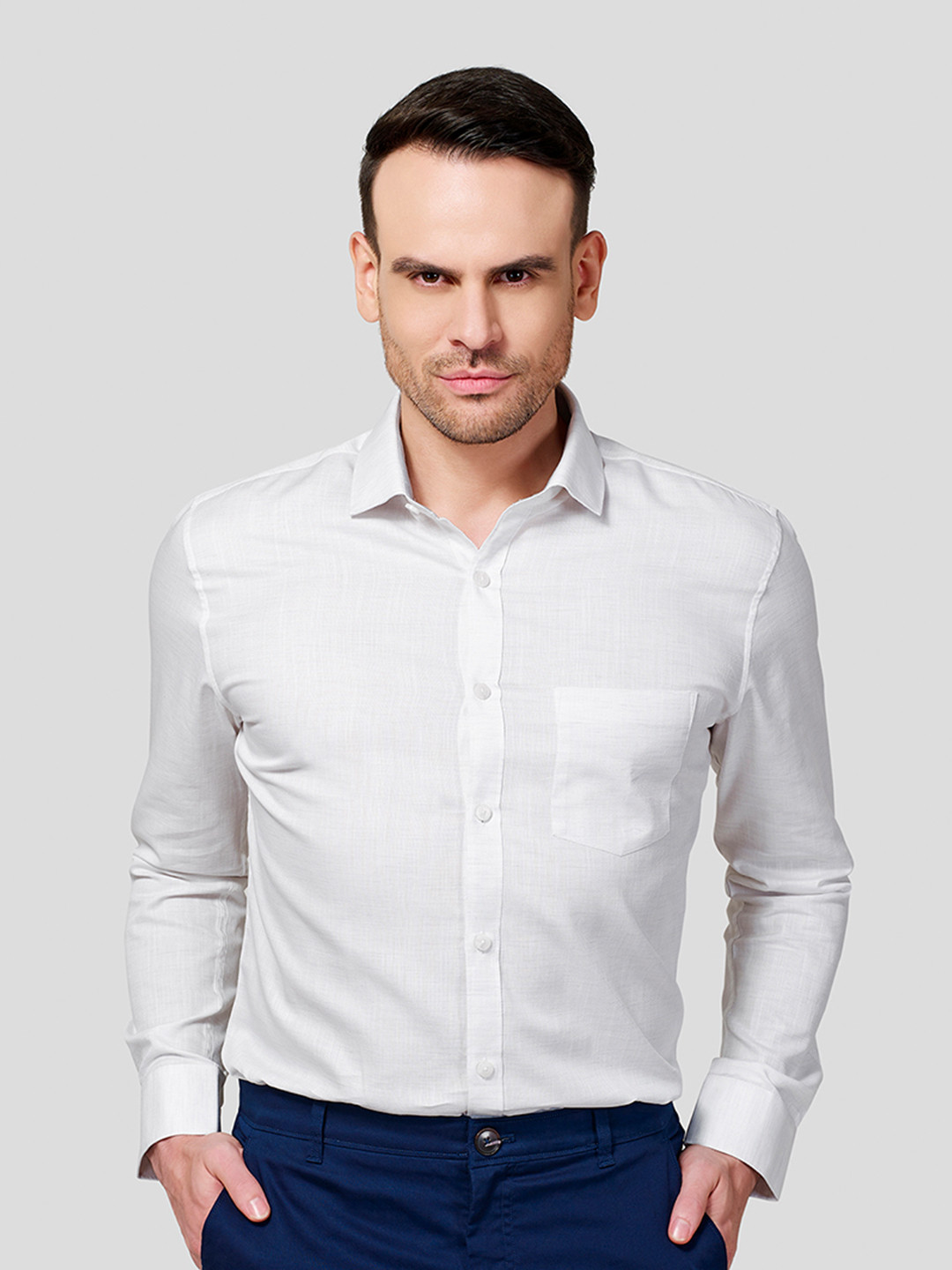 

Zest Melange Men Premium Opaque Formal Shirt, Beige