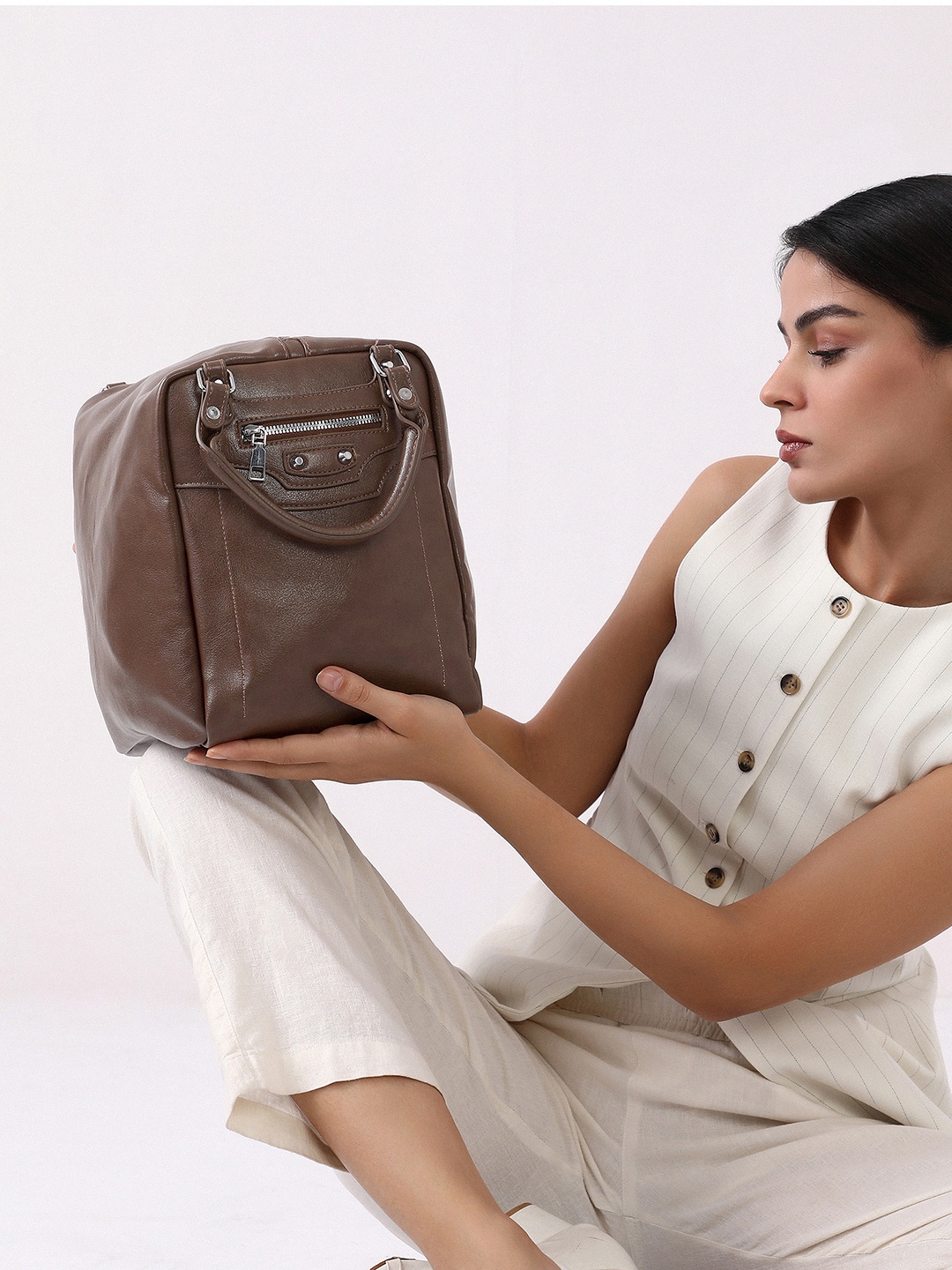 HAUTE SAUCE by Campus Sutra Women Backpack, Brown