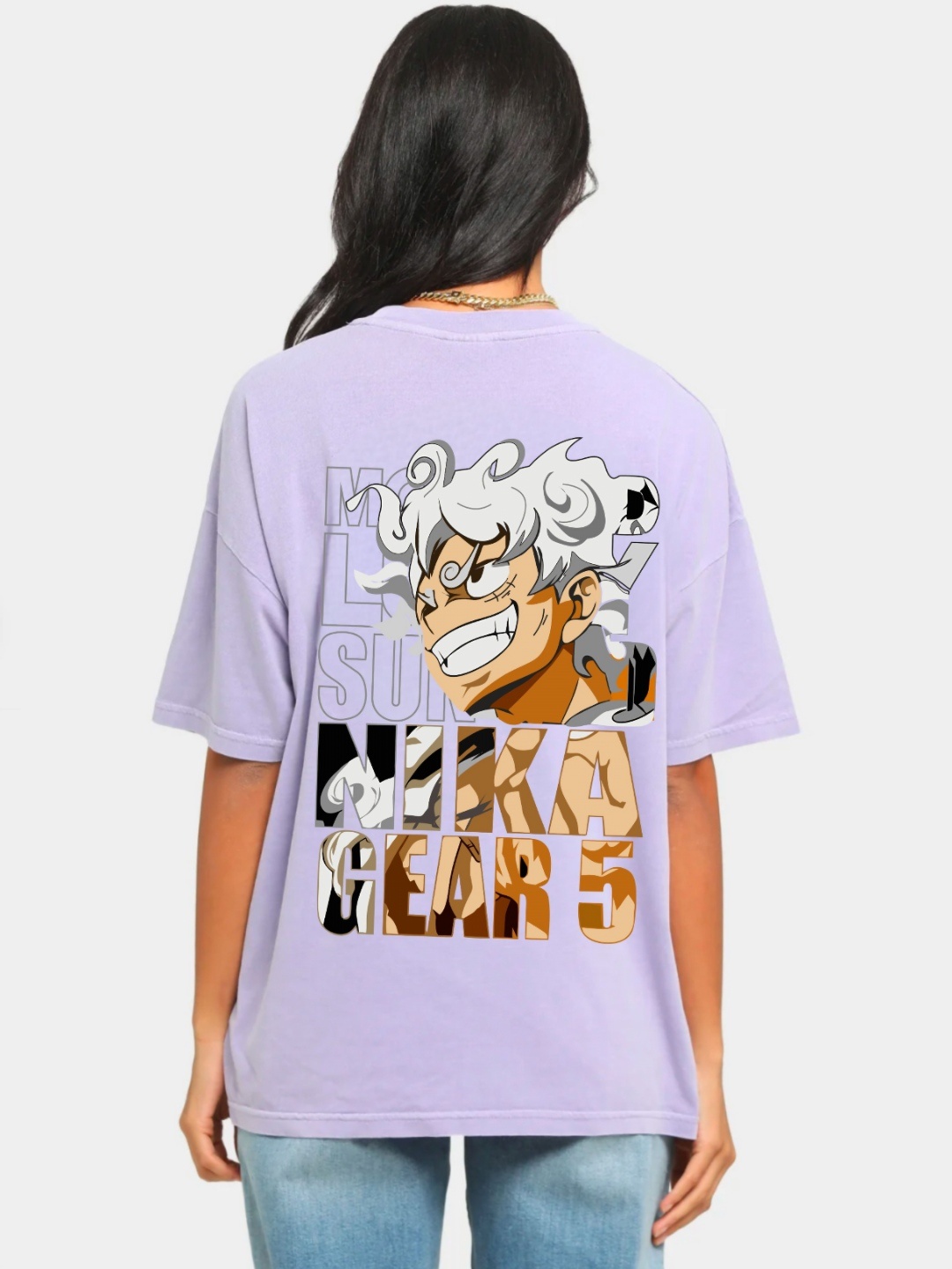 

RAYACLOSET Women Printed Raw Edge T-shirt, Lavender