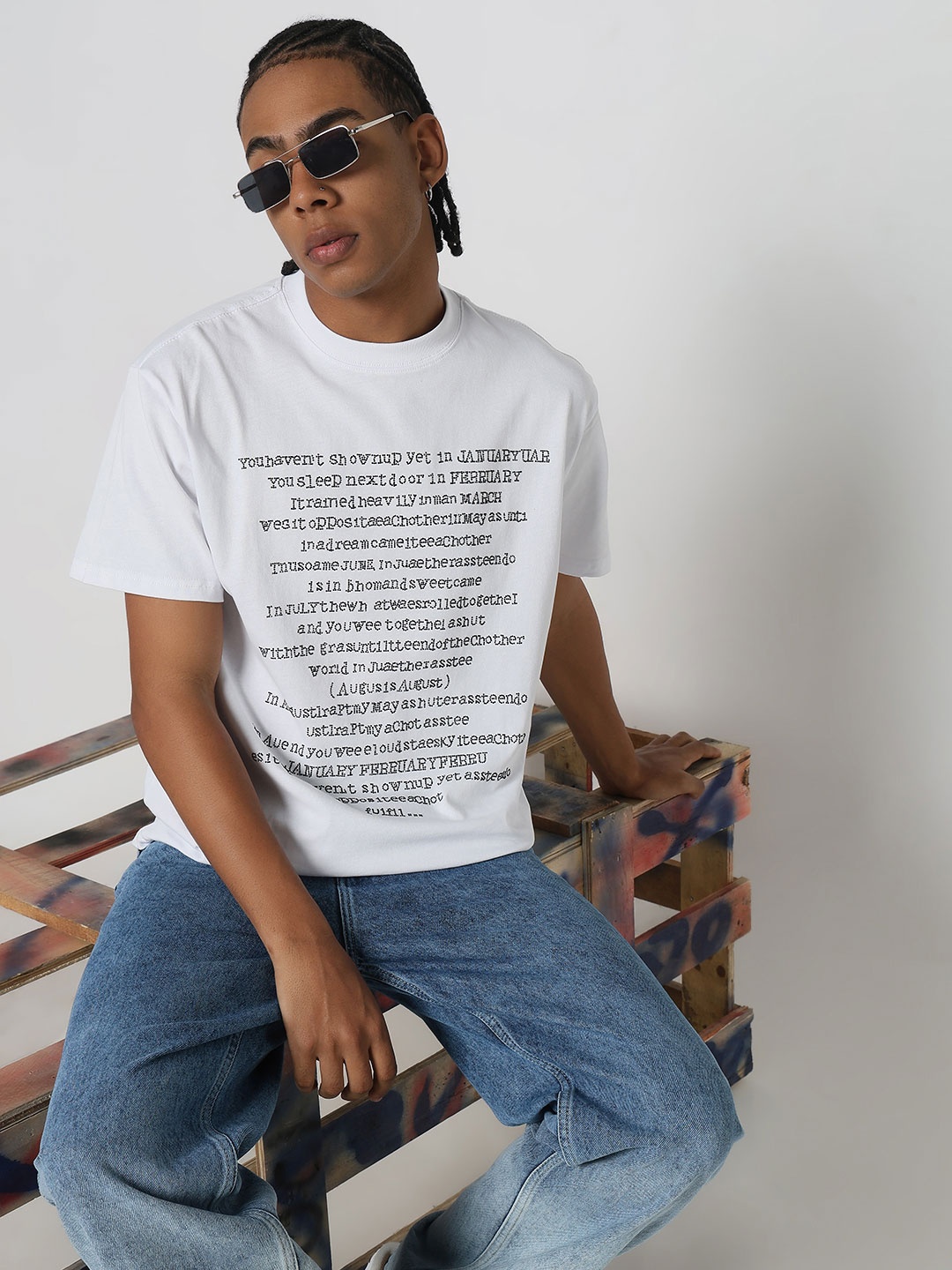 

SHOWOFF Men Typography Printed T-shirt, White