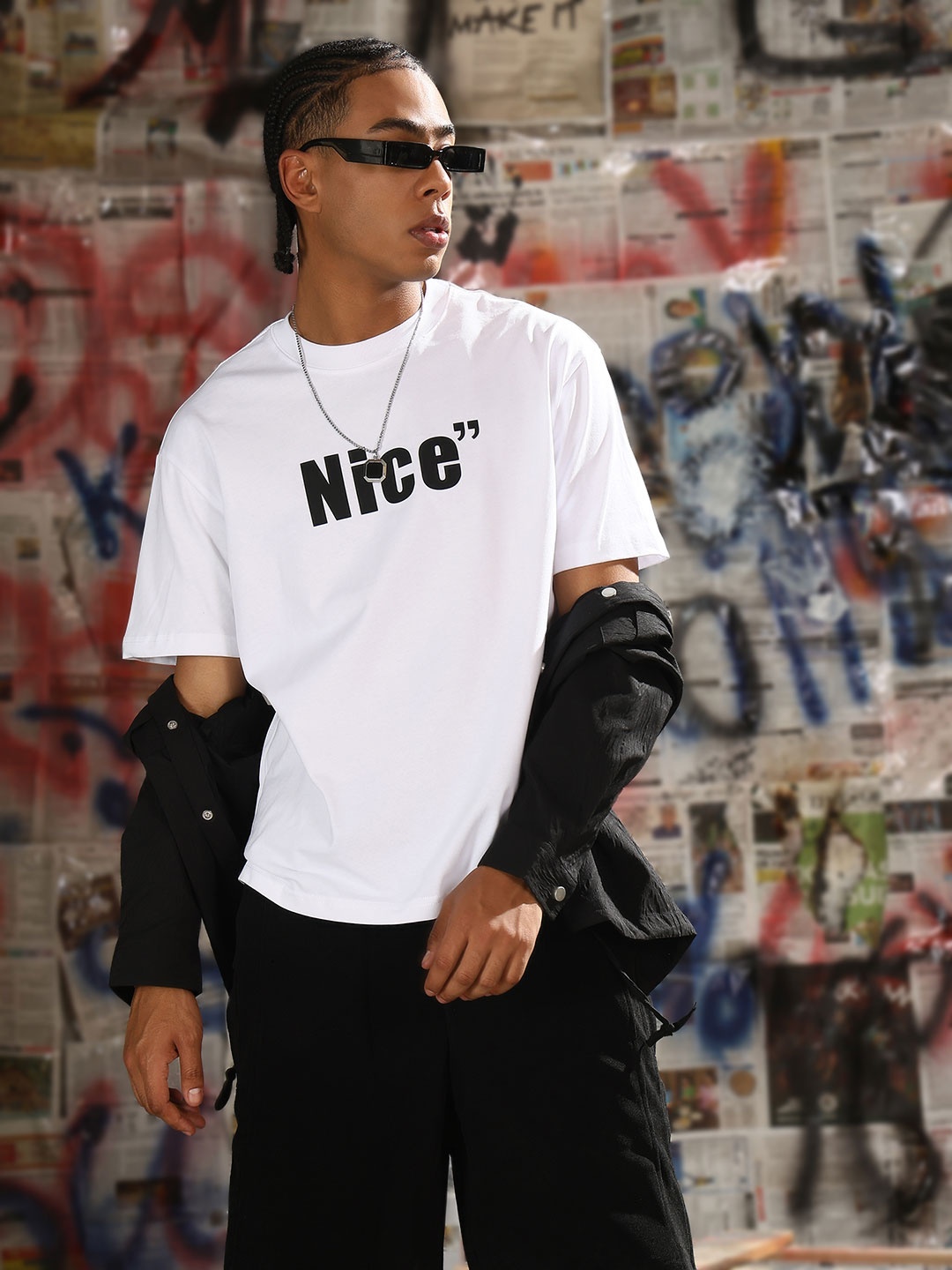 

SHOWOFF Men Typography Printed T-shirt, White