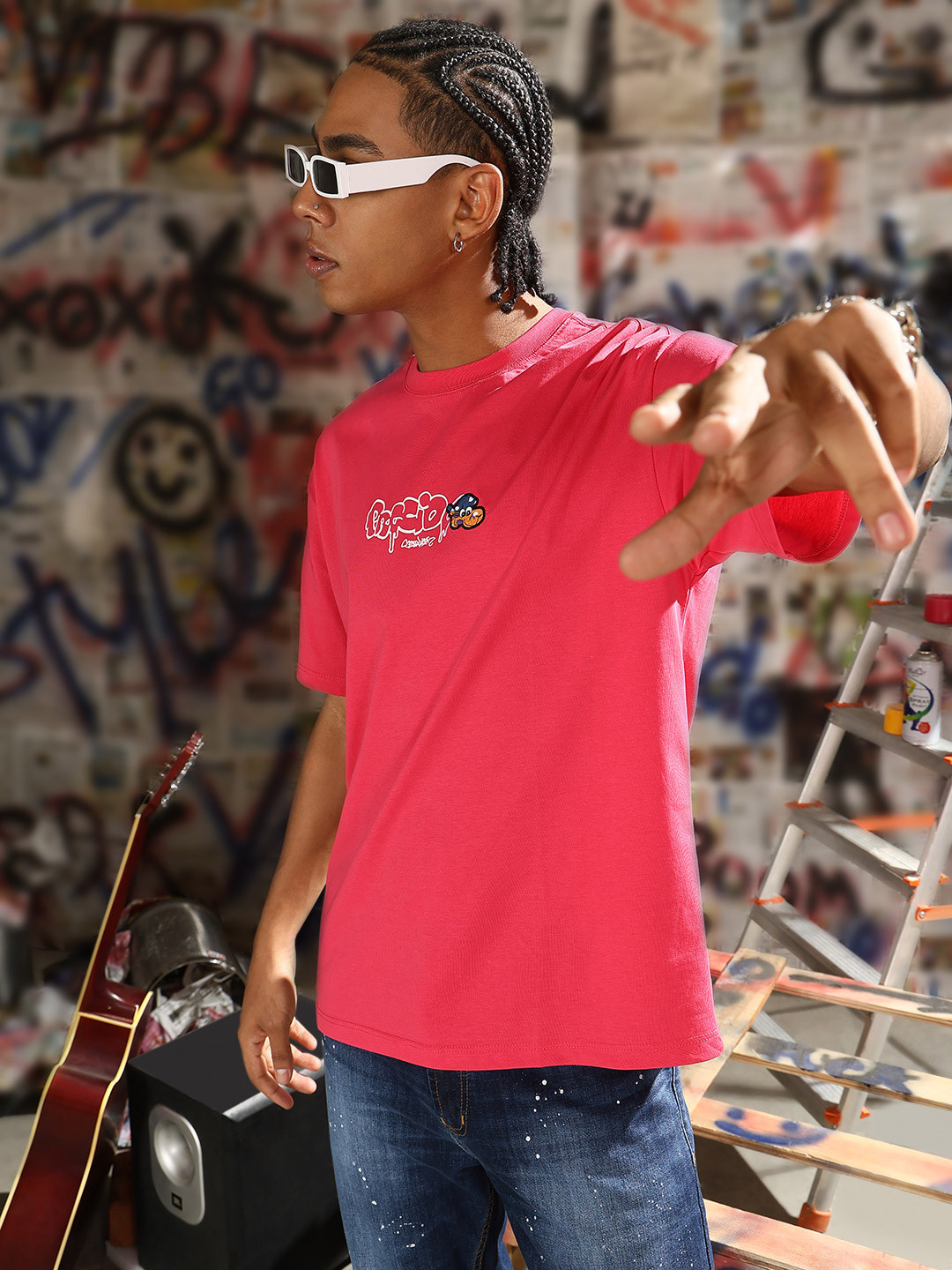 

SHOWOFF Men Printed T-shirt, Pink