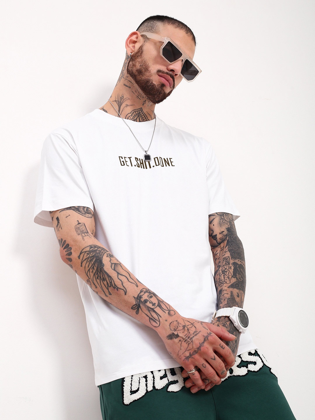 

SHOWOFF Men Typography Printed T-shirt, White