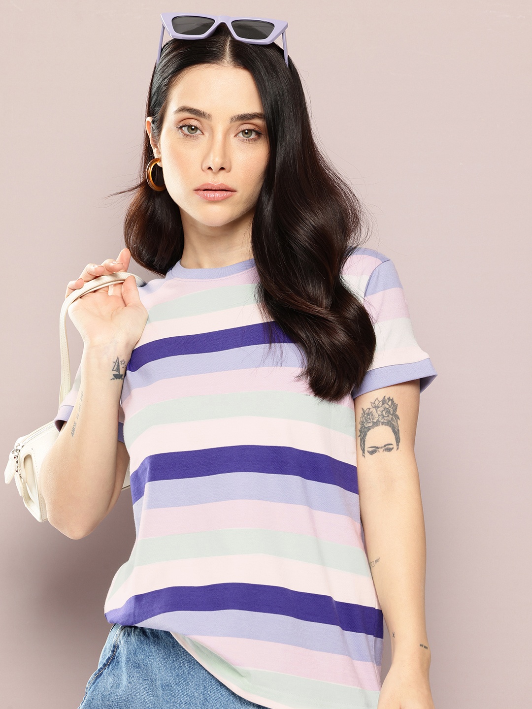 

DILLINGER Striped Yarn Dyed T-shirt, Off white