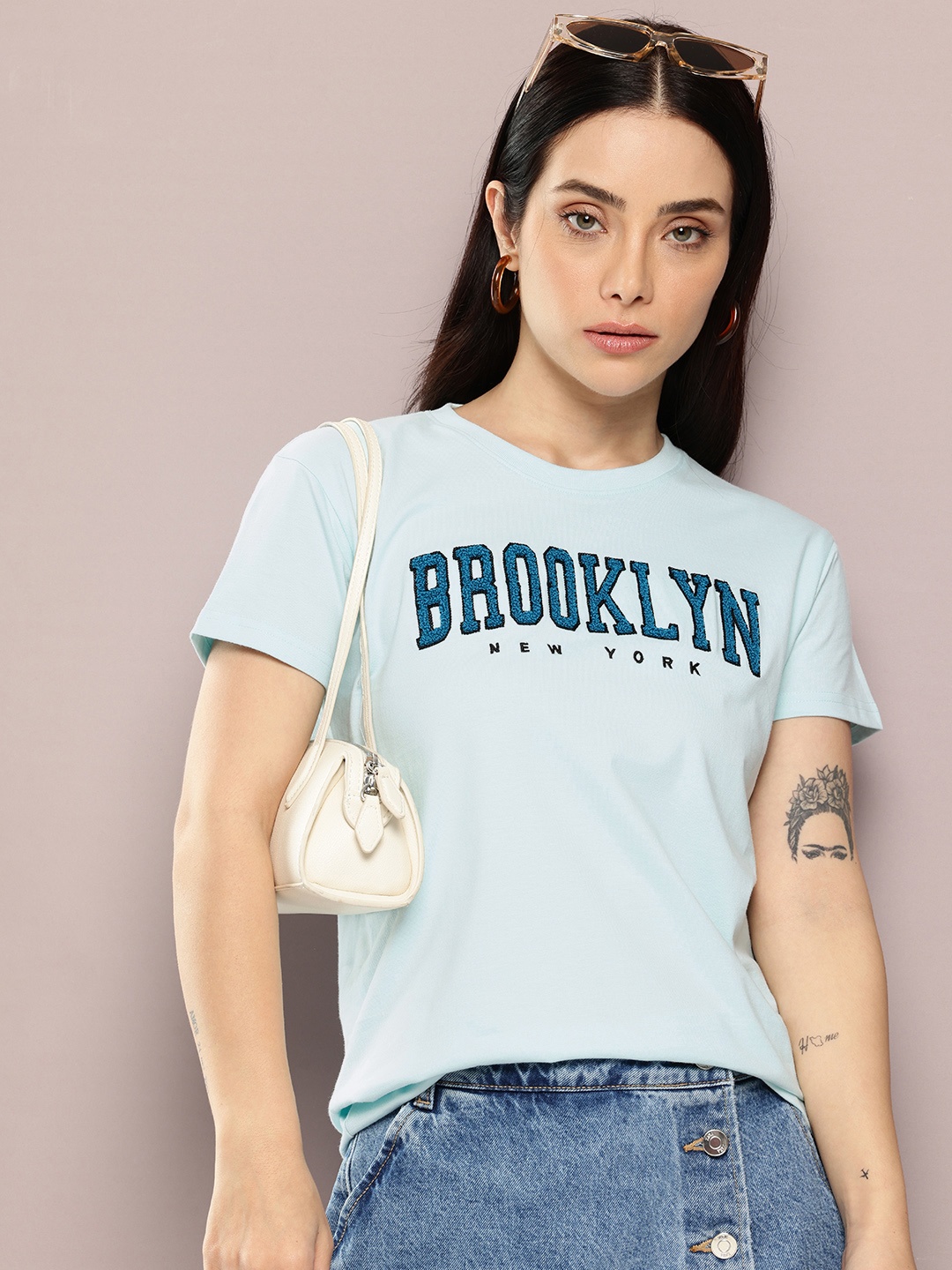 

DILLINGER Boxy Embroidered T-shirt, Blue