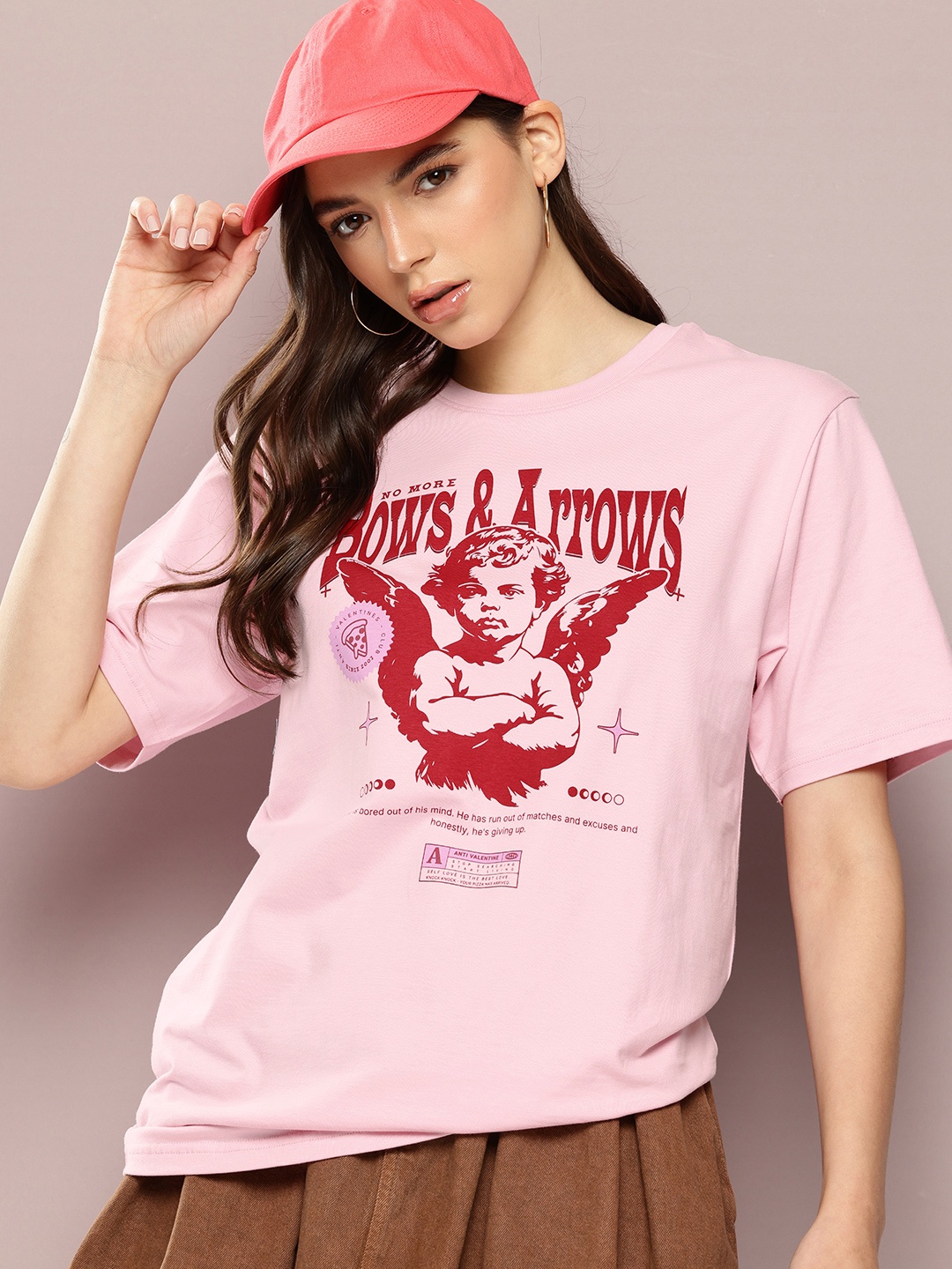 DILLINGER Oversized Printed T-shirt, Pink