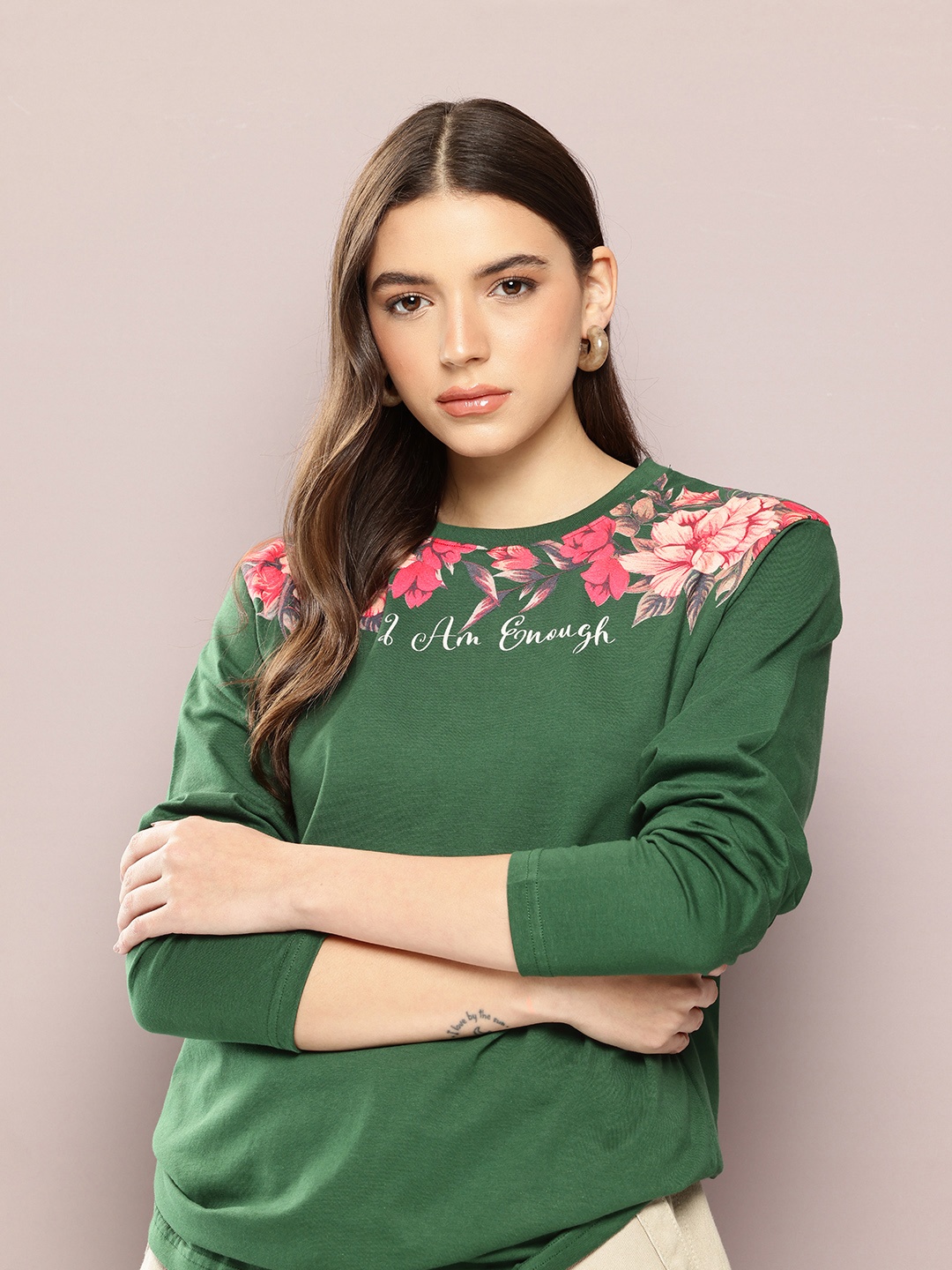 

DILLINGER Floral Printed Oversized T-shirt, Green