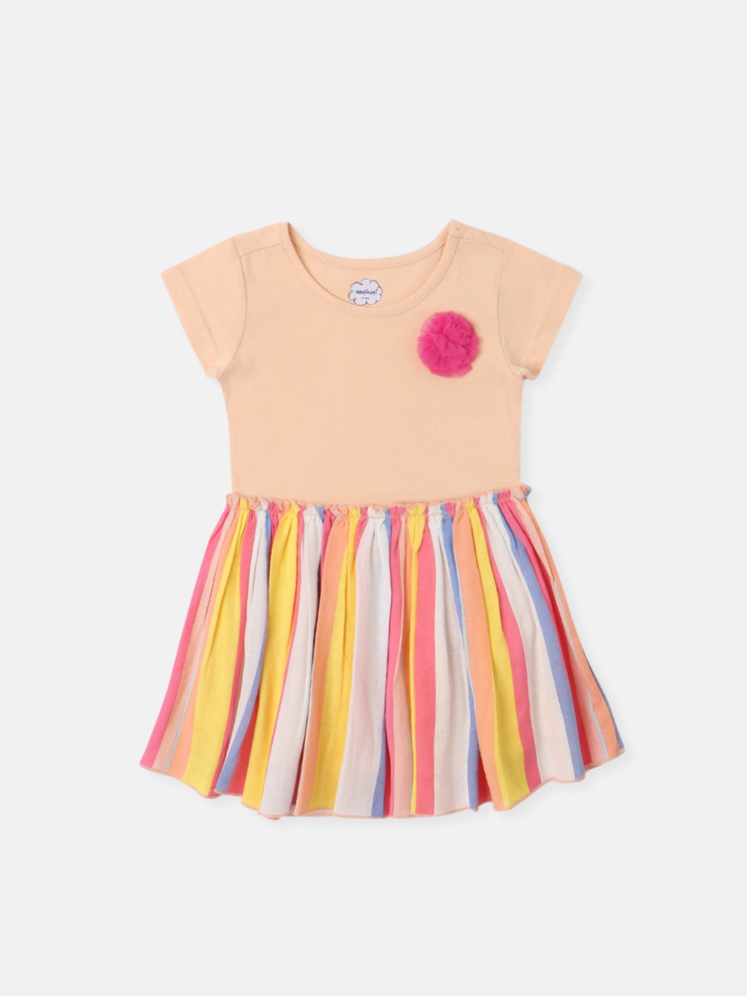

Nauti Nati Striped Fit & Flare Dress, Peach