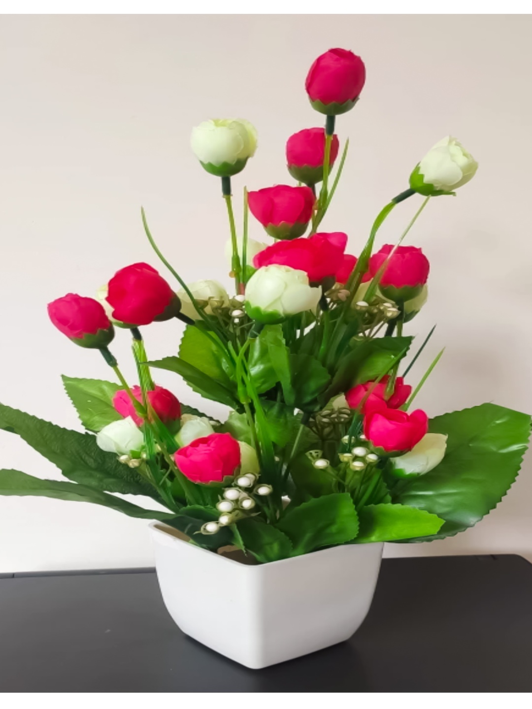 

ZONEZER Pink 1 Pieces Tulip Artificial Flower With Pot