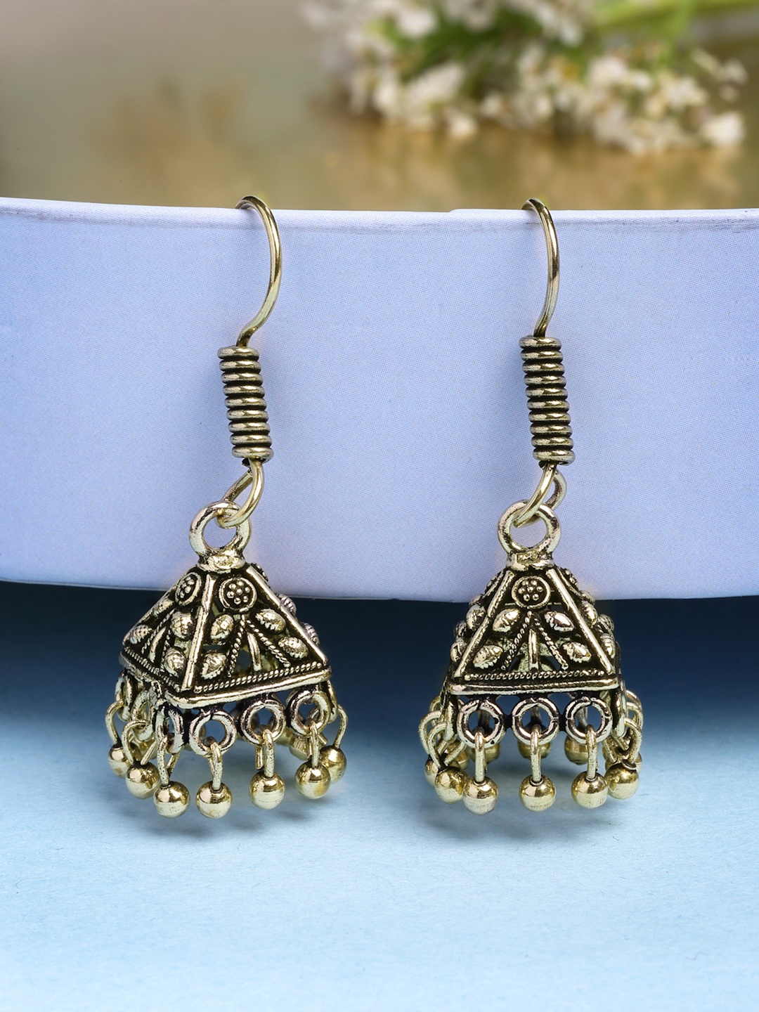 

Anouk Women Oxidized Gold Plated Jhumka Earrings