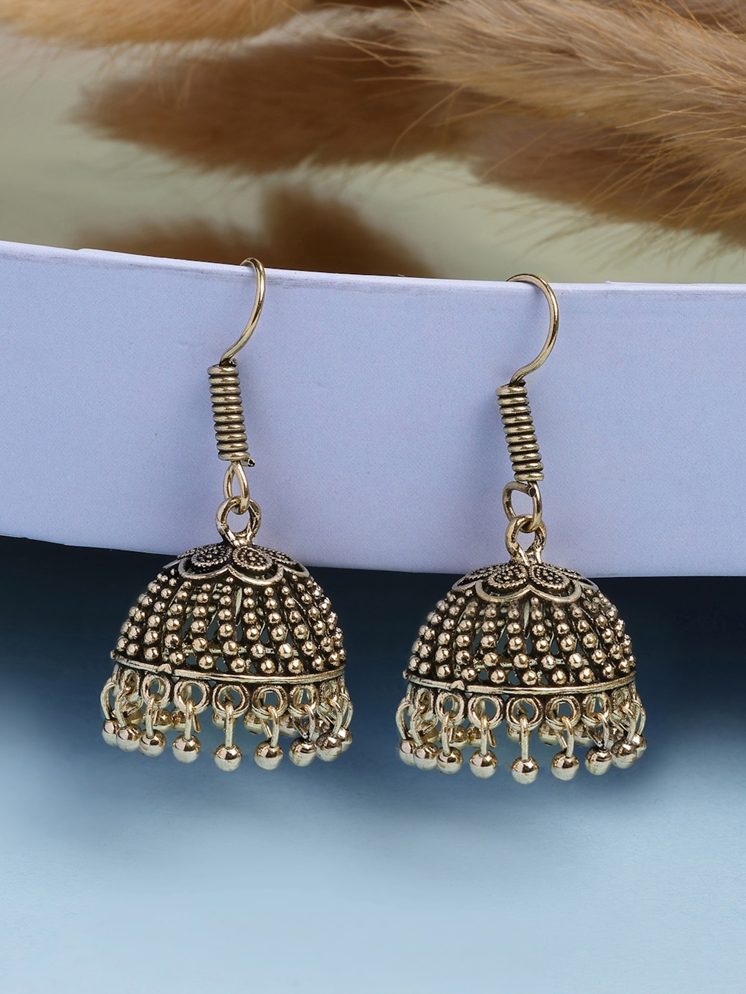 

Anouk Women Gold Plated German Silver Jhumka Earrings