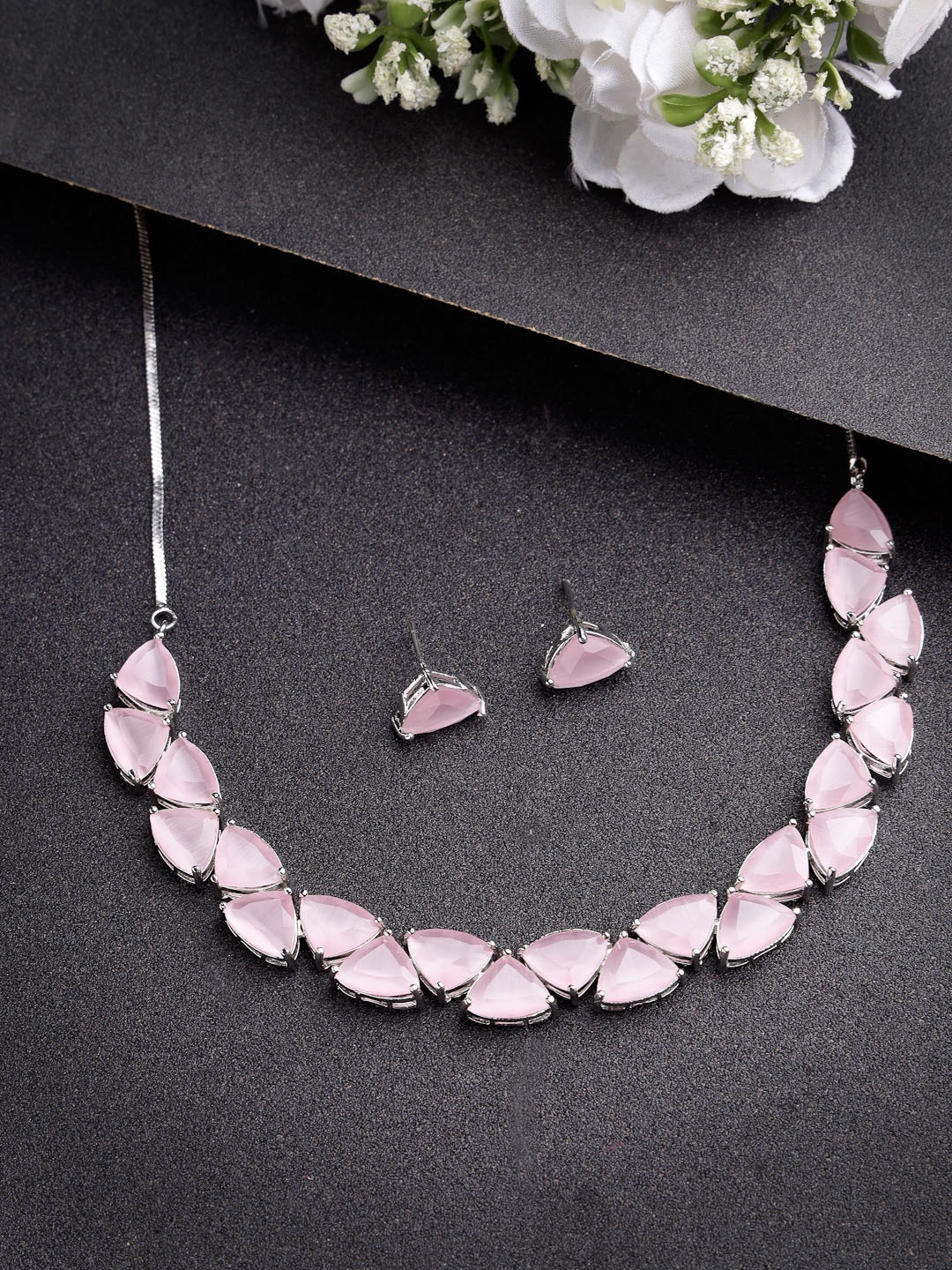 

Anouk Women Pink Artificial Stones Studded Handcrafted Jewellery Set, Silver