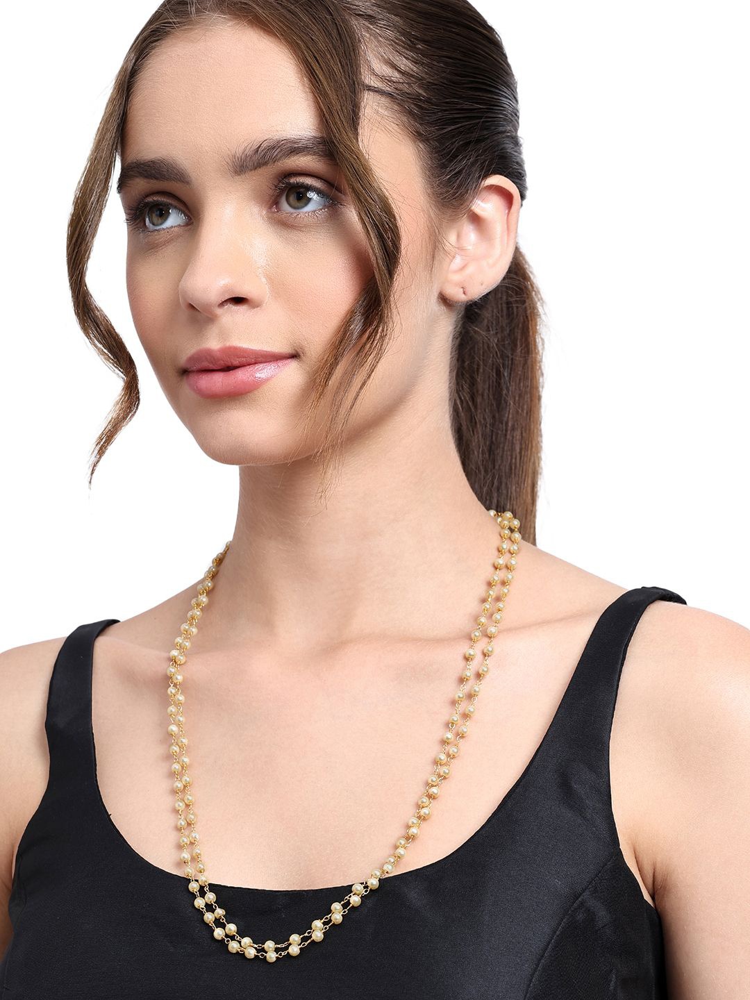 

AARSEE OFFICIAL 22KT Gold-Plated 2 String Pearl Chain