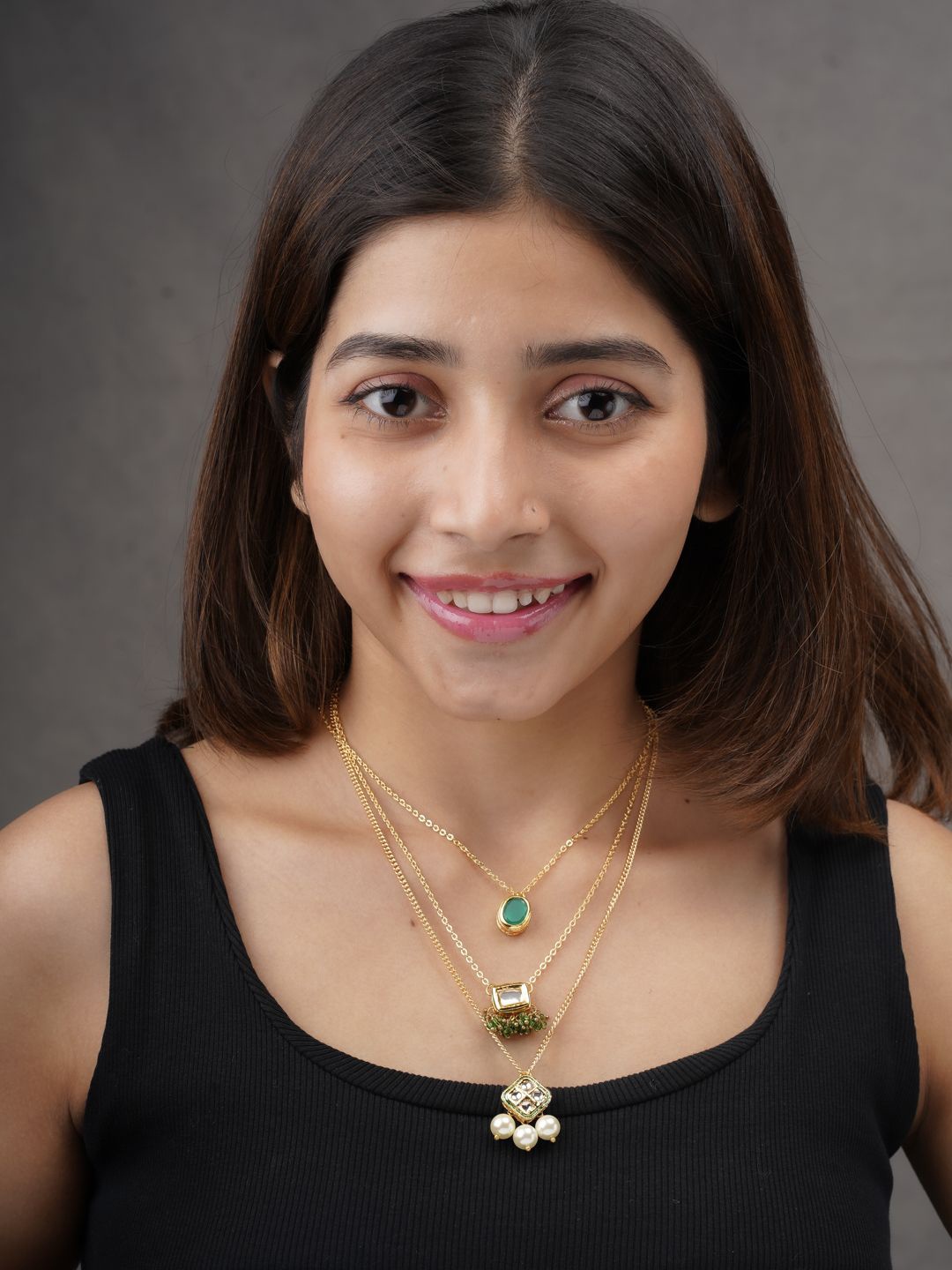 

AARSEE OFFICIAL Anti-Tarnish 22KT Gold-Plated Timeless Kundan Stackable Necklace