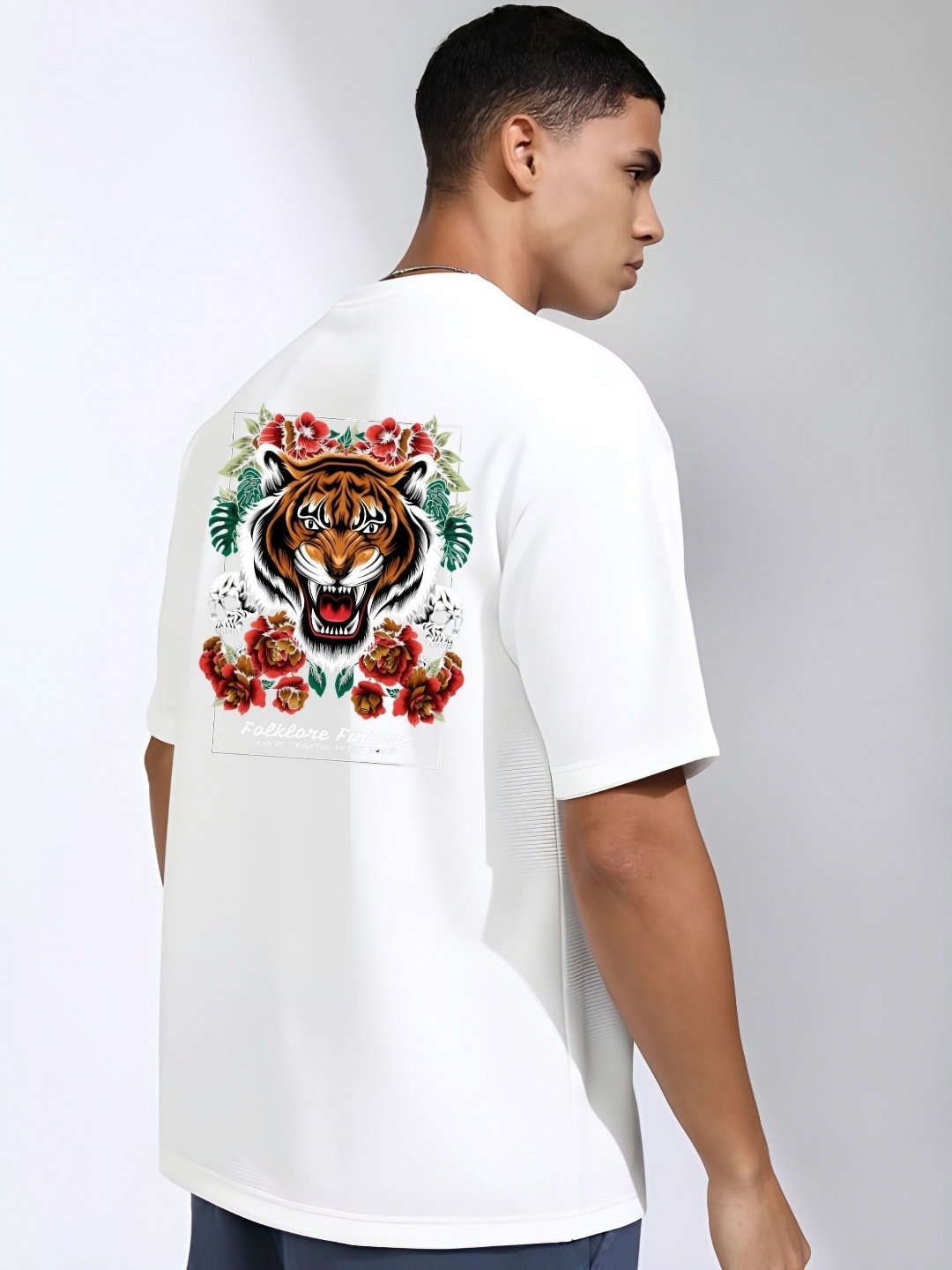 

THE BEETEL HOUSE Men Drop-Shoulder Sleeves T-shirt, White